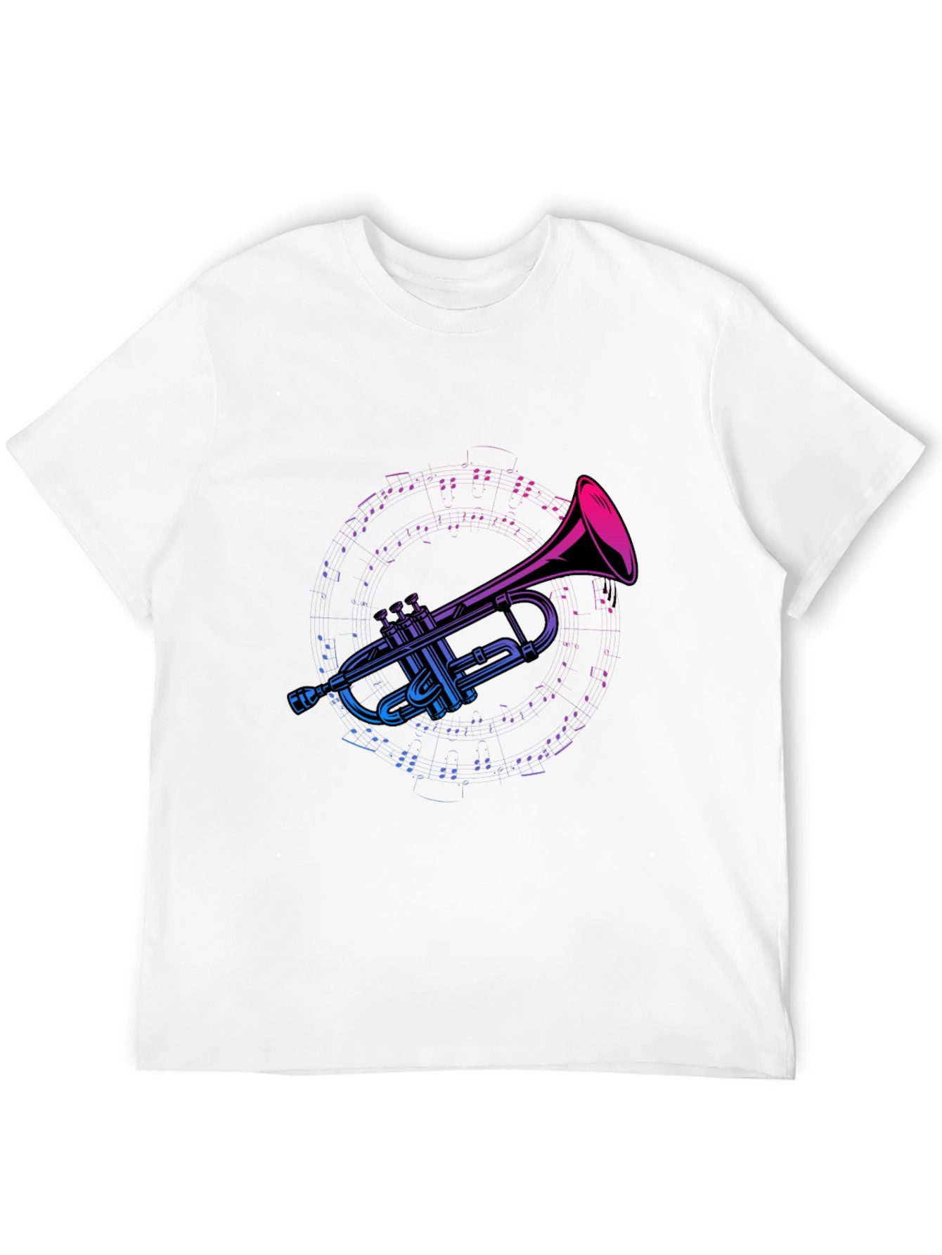 Trumpet Music Graphic Tee - Black Cotton T-Shirt