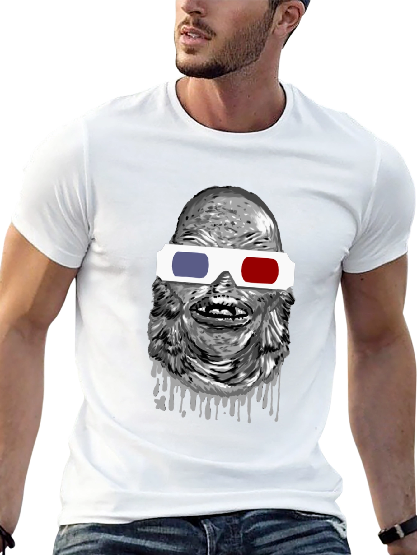 Creature From the Black Lagoon 3D Glasses Black T-Shirt