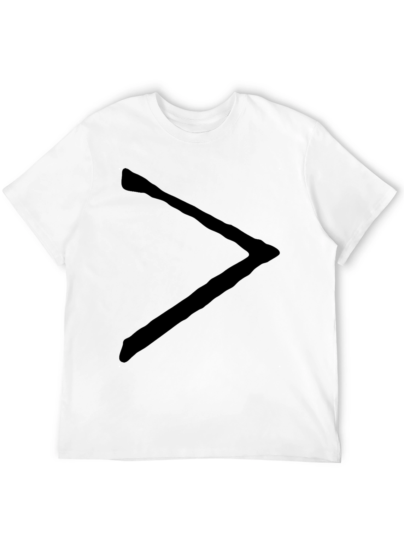 Mens Black T-Shirt with Geometric Chevron Design