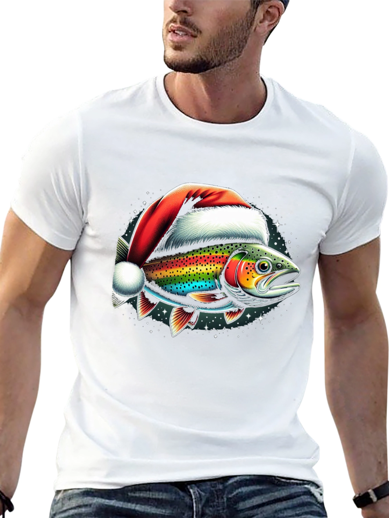 Christmas Fish Graphic T-Shirt