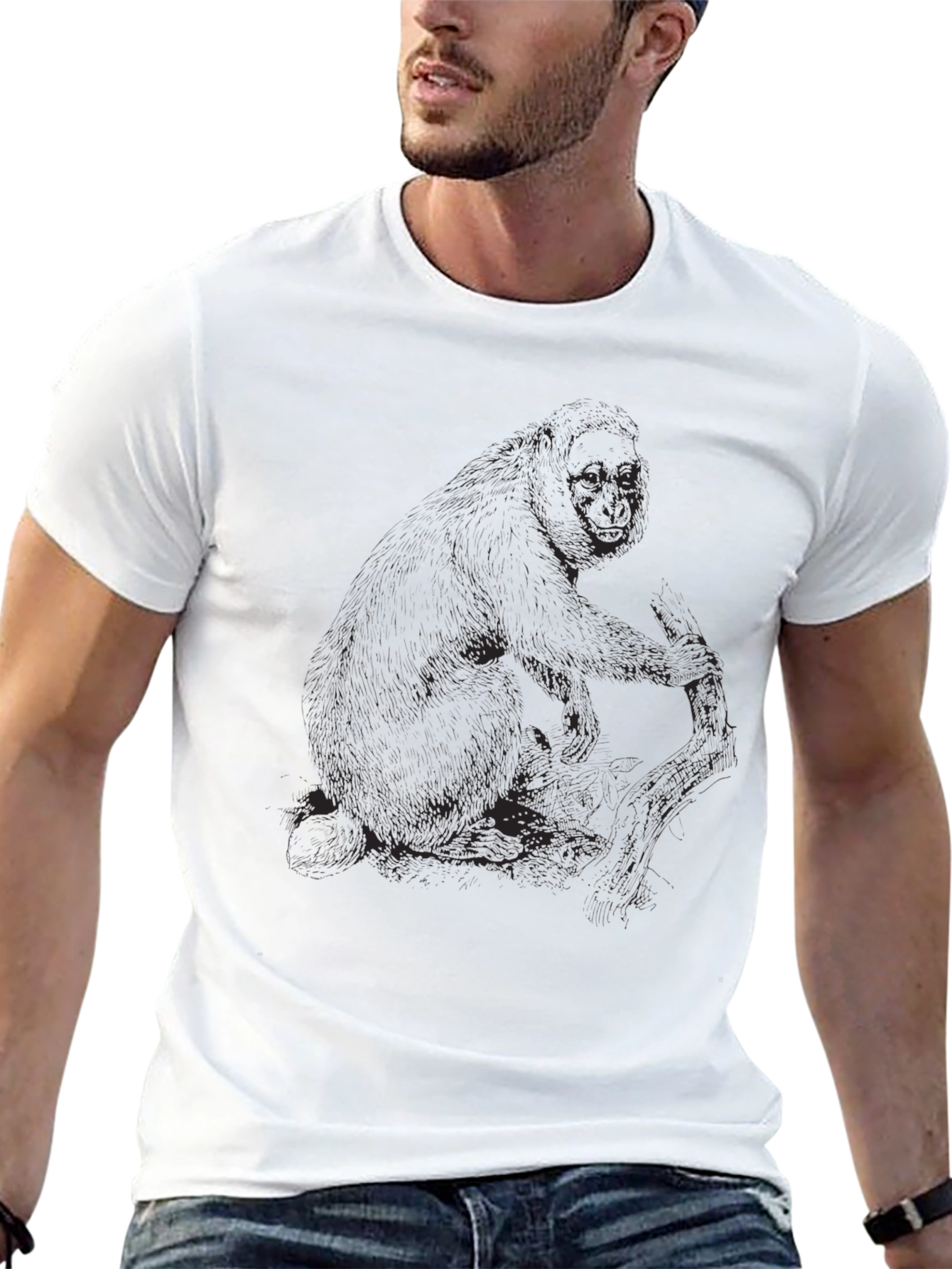Mens Black Graphic Tee - Gorilla Design