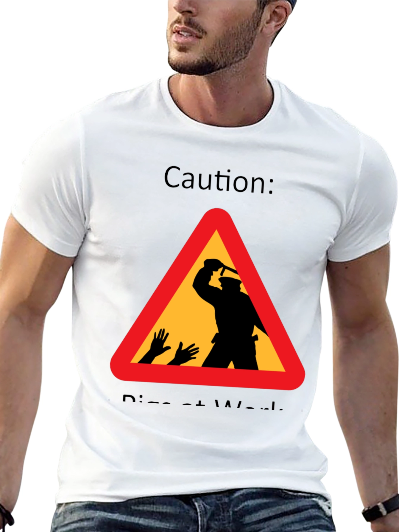 Caution: Dismemberment at Work Black Graphic T-Shirt
