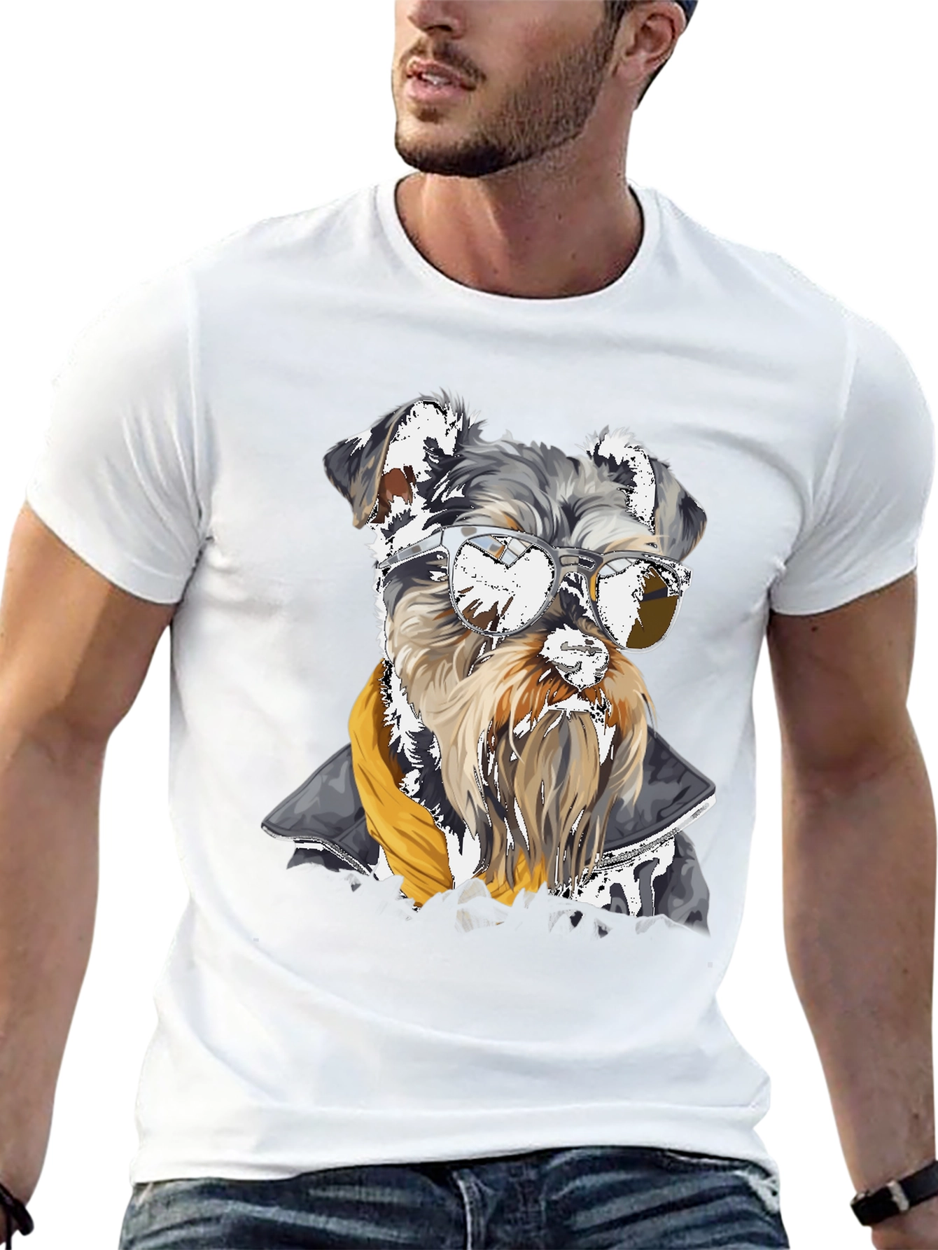 Cool Dog Graphic Tee - Schnauzer in Sunglasses