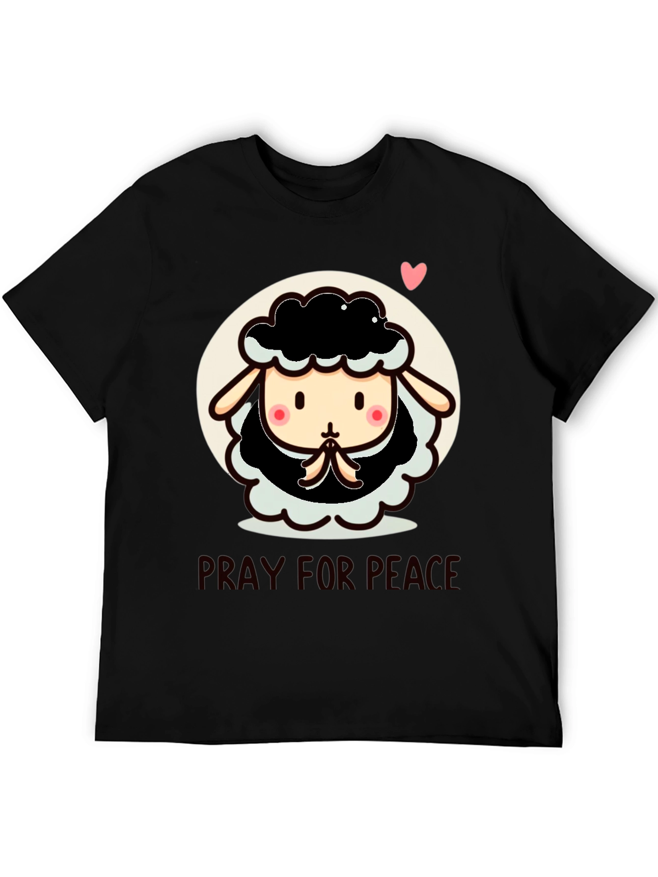 Pray for Peace Cartoon Sheep T-Shirt