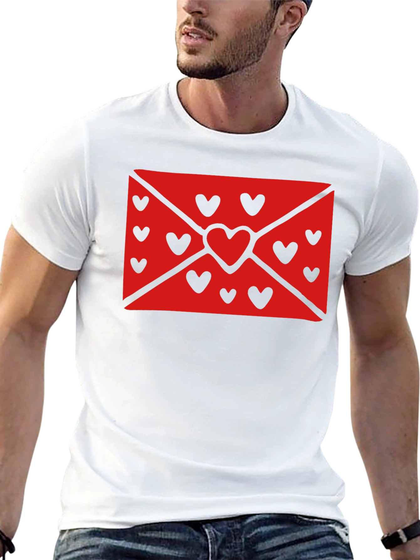 Love Letter Heart Graphic Black T-Shirt