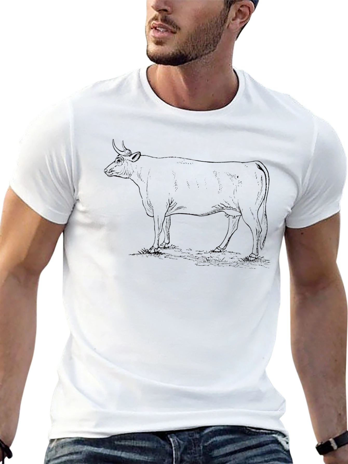 Cow Graphic Tee - Unisex Soft Cotton Shirt