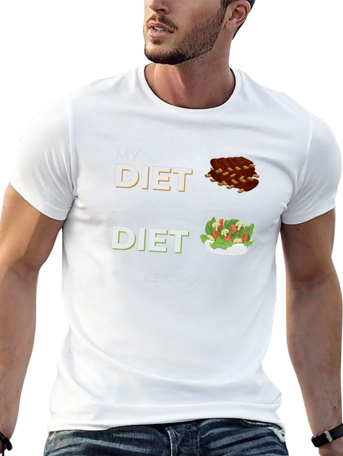 Keto Rocks Diet T-Shirt - Funny Carb Lover Tee