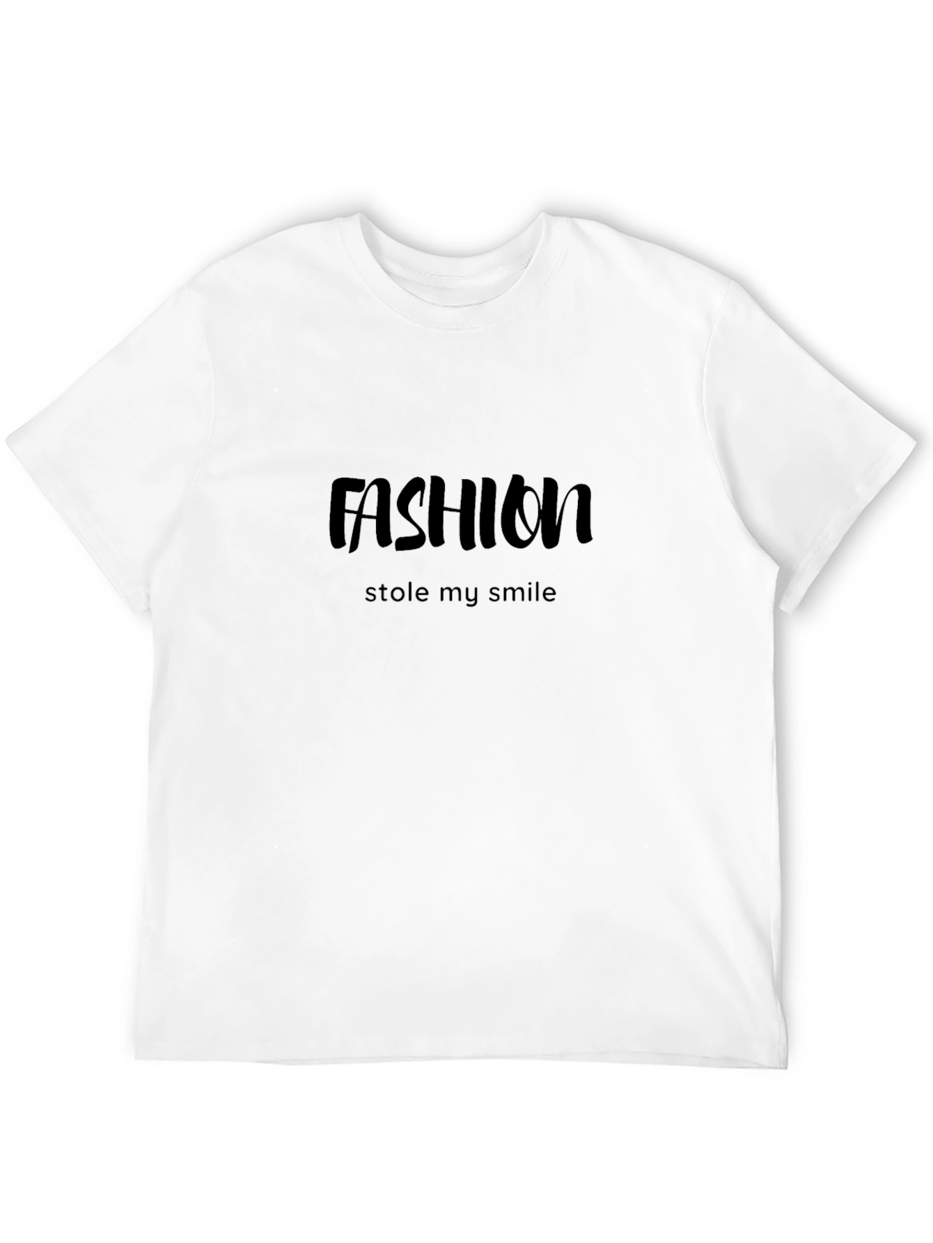 Fashion Stole My Smile - Black Graphic Tee