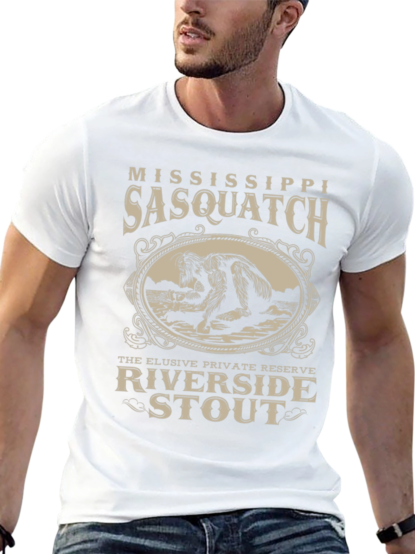 Mississippi Sasquatch Riverside Stout Black T-Shirt