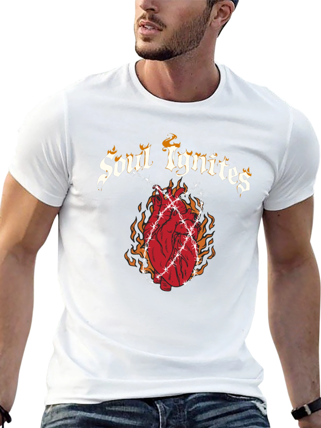 Soul Ignites Graphic Print Black T-Shirt