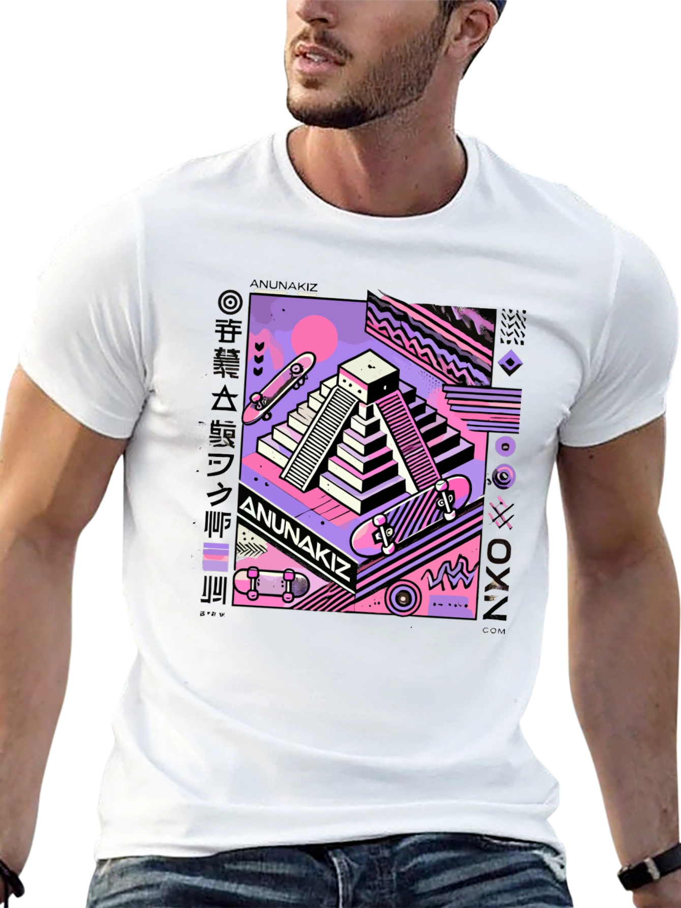Retro Anunnakiz Skateboard Pyramid T-Shirt