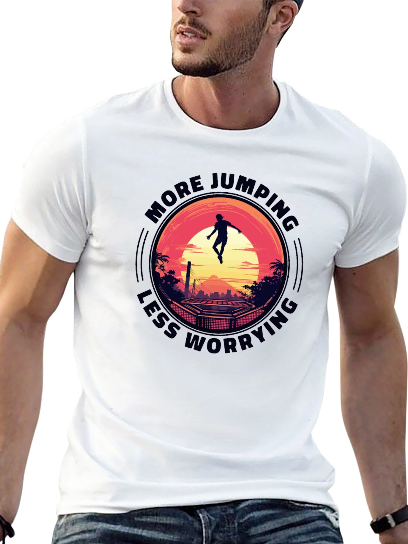 More Jumping Less Worrying Graphic T-Shirt