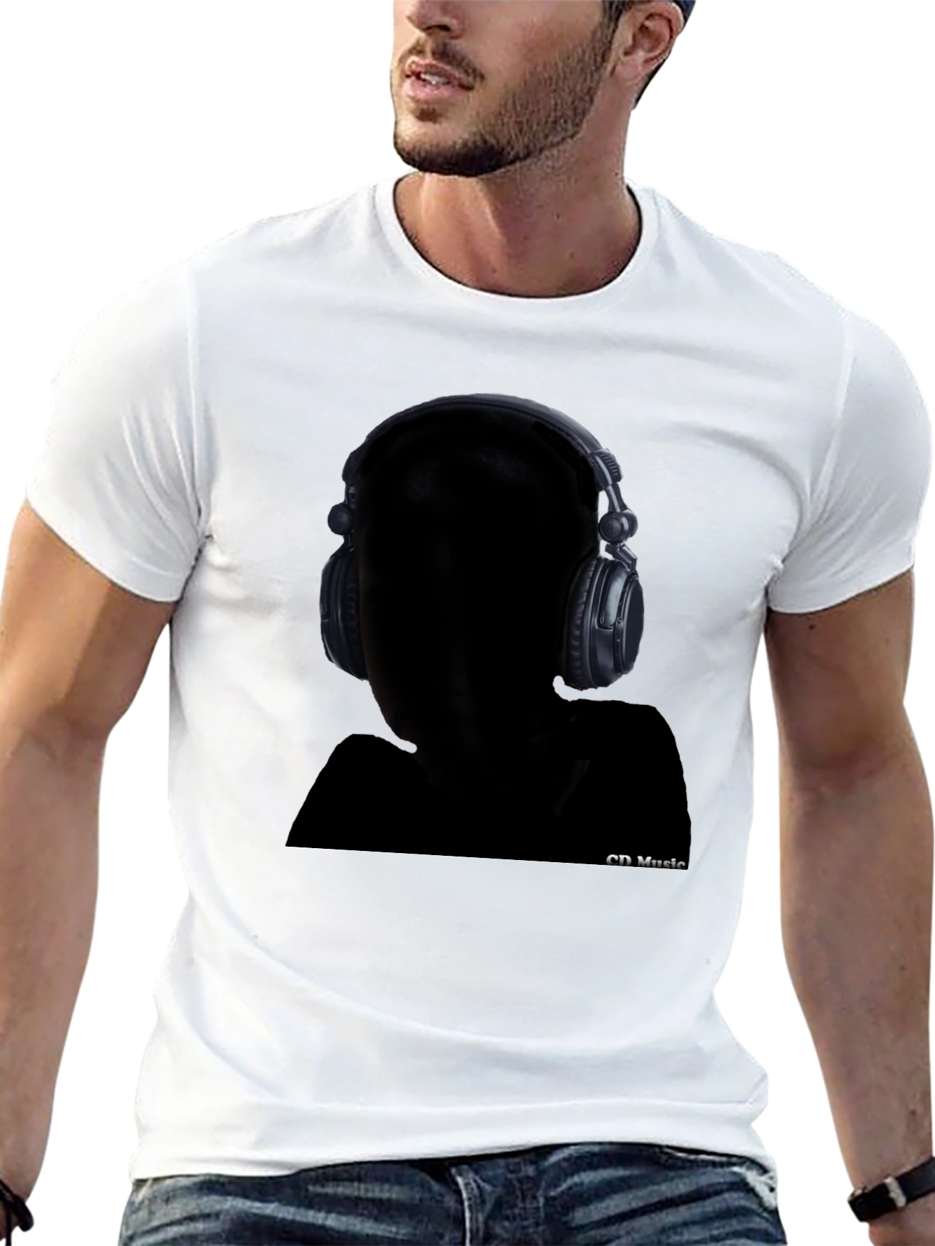 Headphone Graphic Black T-Shirt