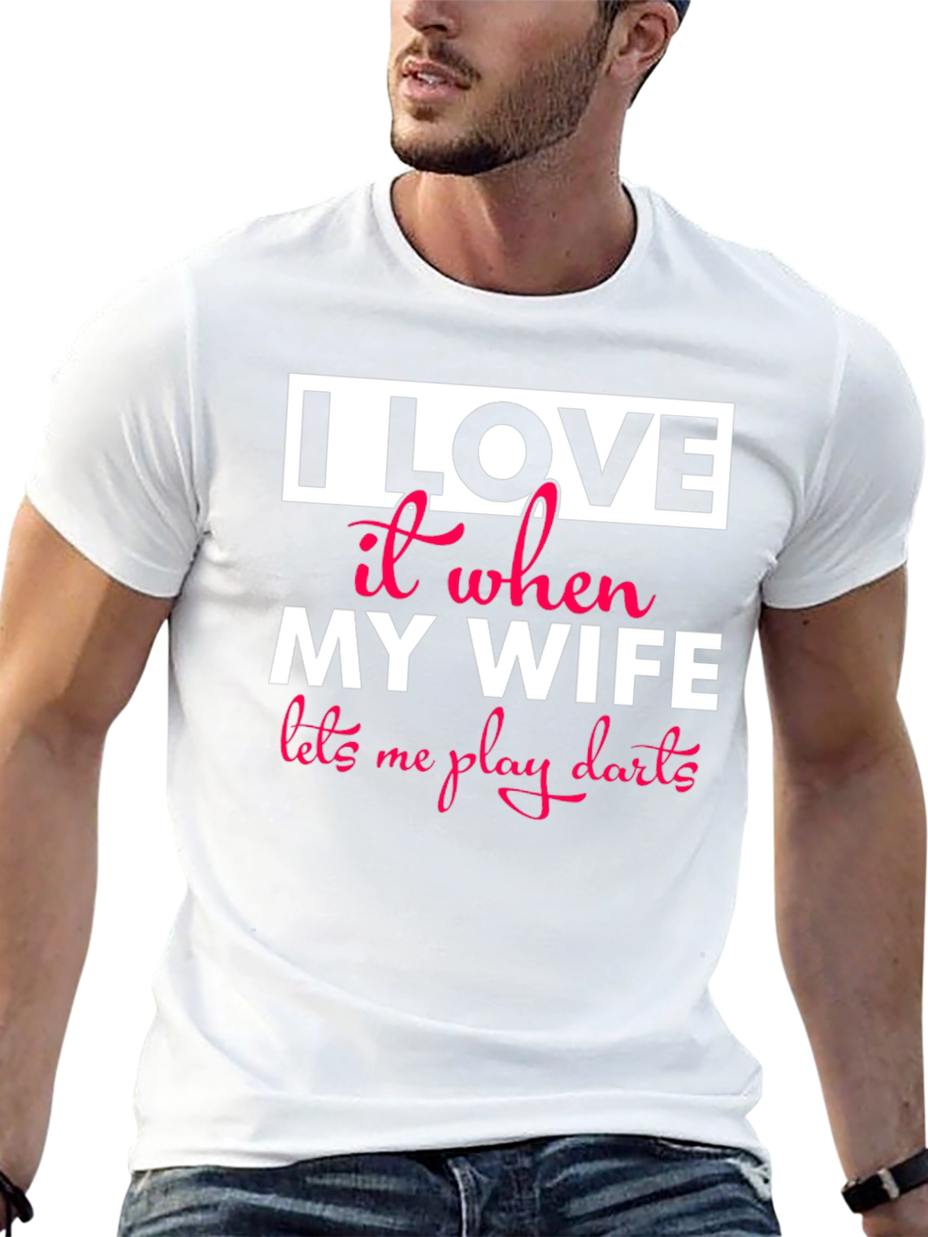 I Love My Wife Darts T-Shirt Funny Husband Gift