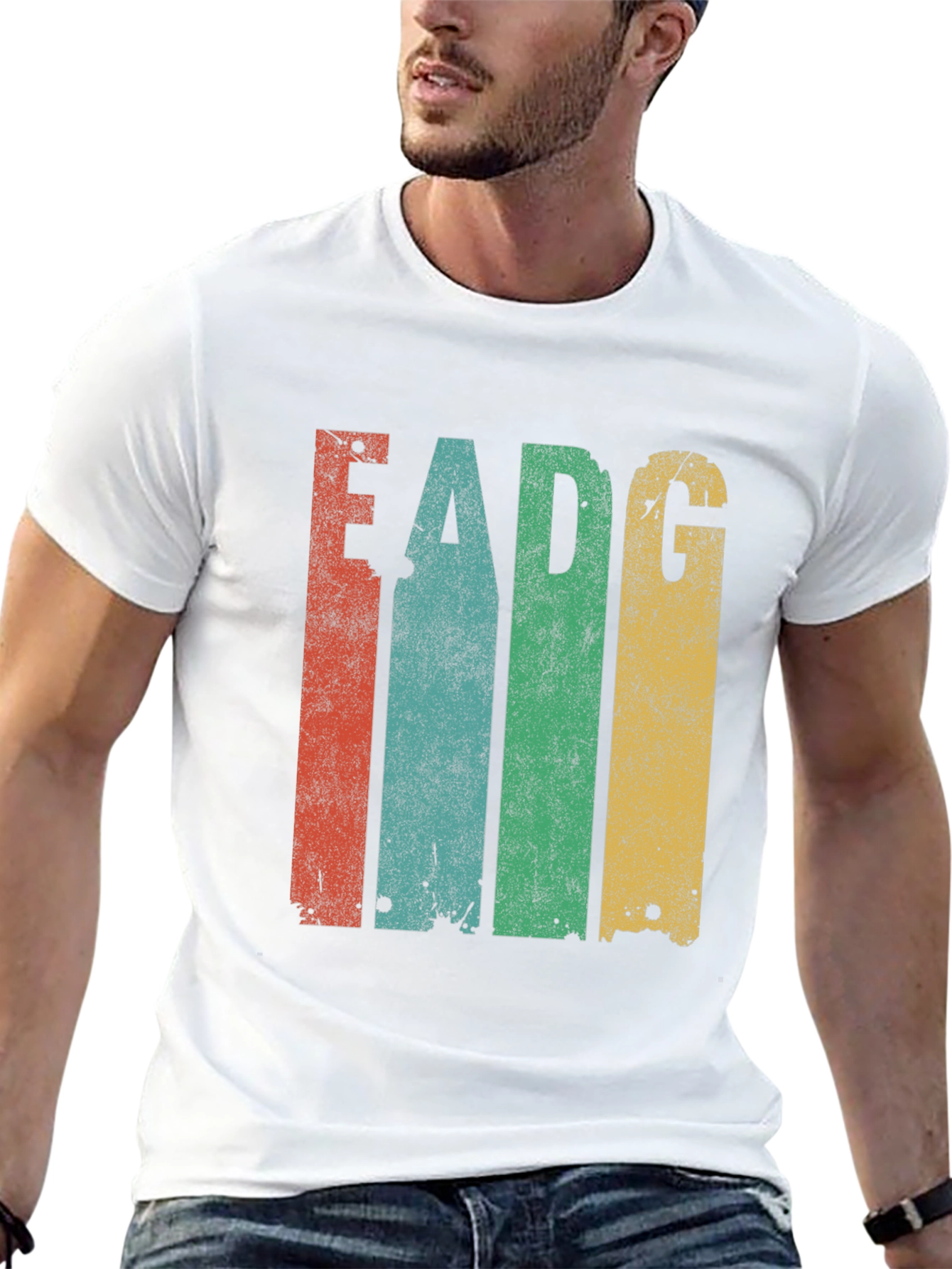 Retro EADG Guitar Tuning T-Shirt - Musician Tee