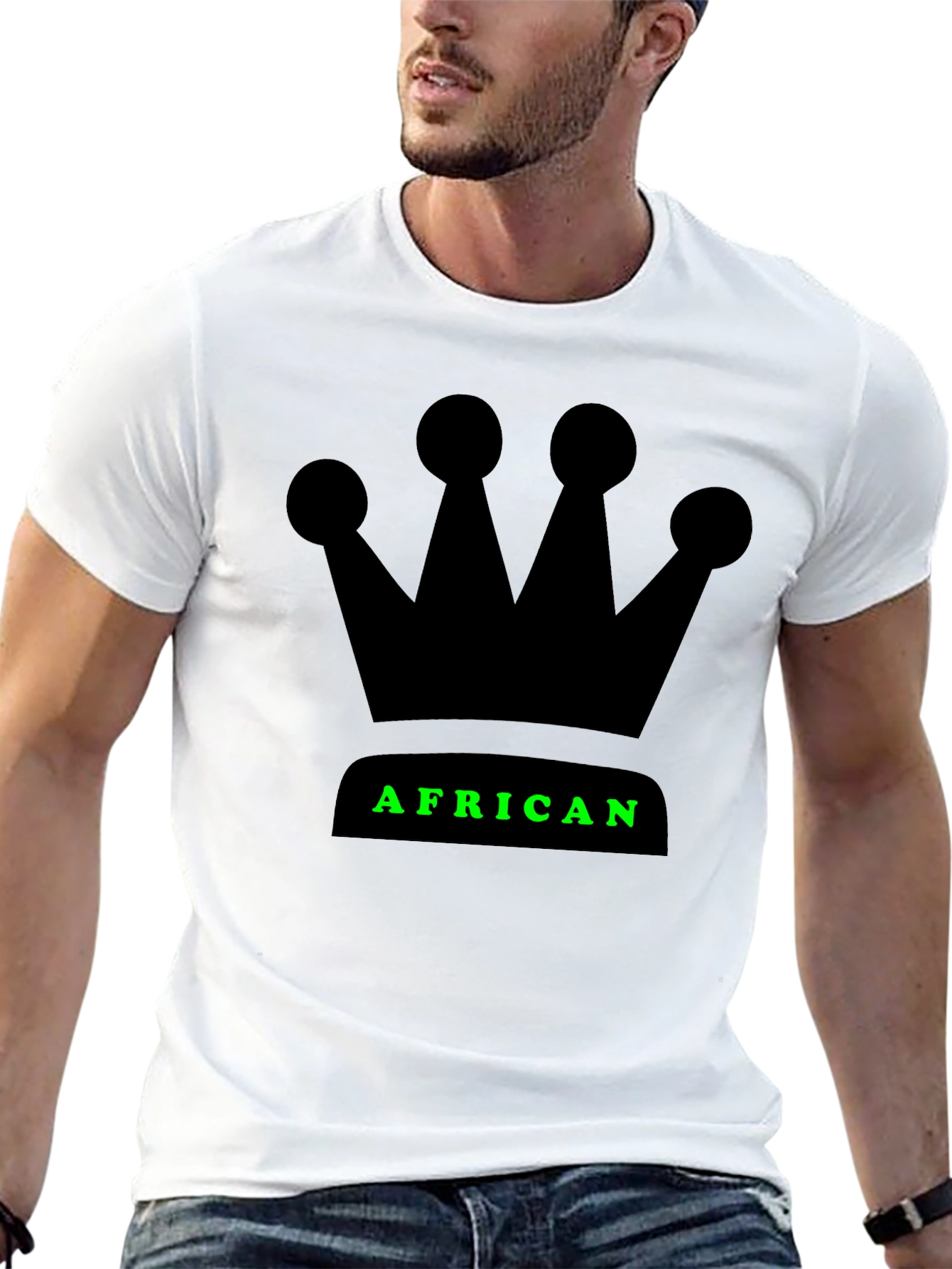 African Crown Graphic T-Shirt - Black