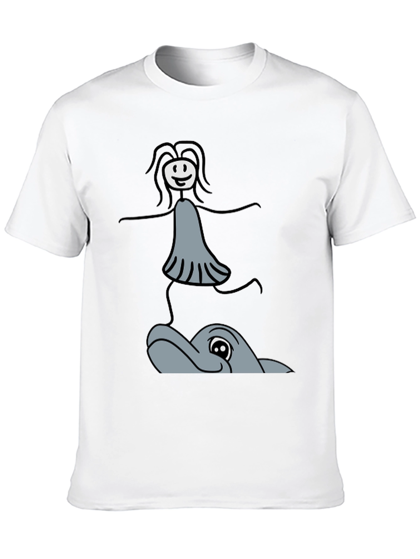 Whimsical Dolphin Ride T-Shirt - Unique Graphic Tee