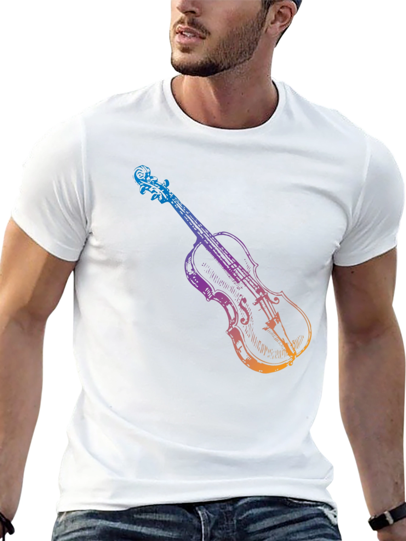 Violin Graphic Tee - Stylish Music Lover T-Shirt
