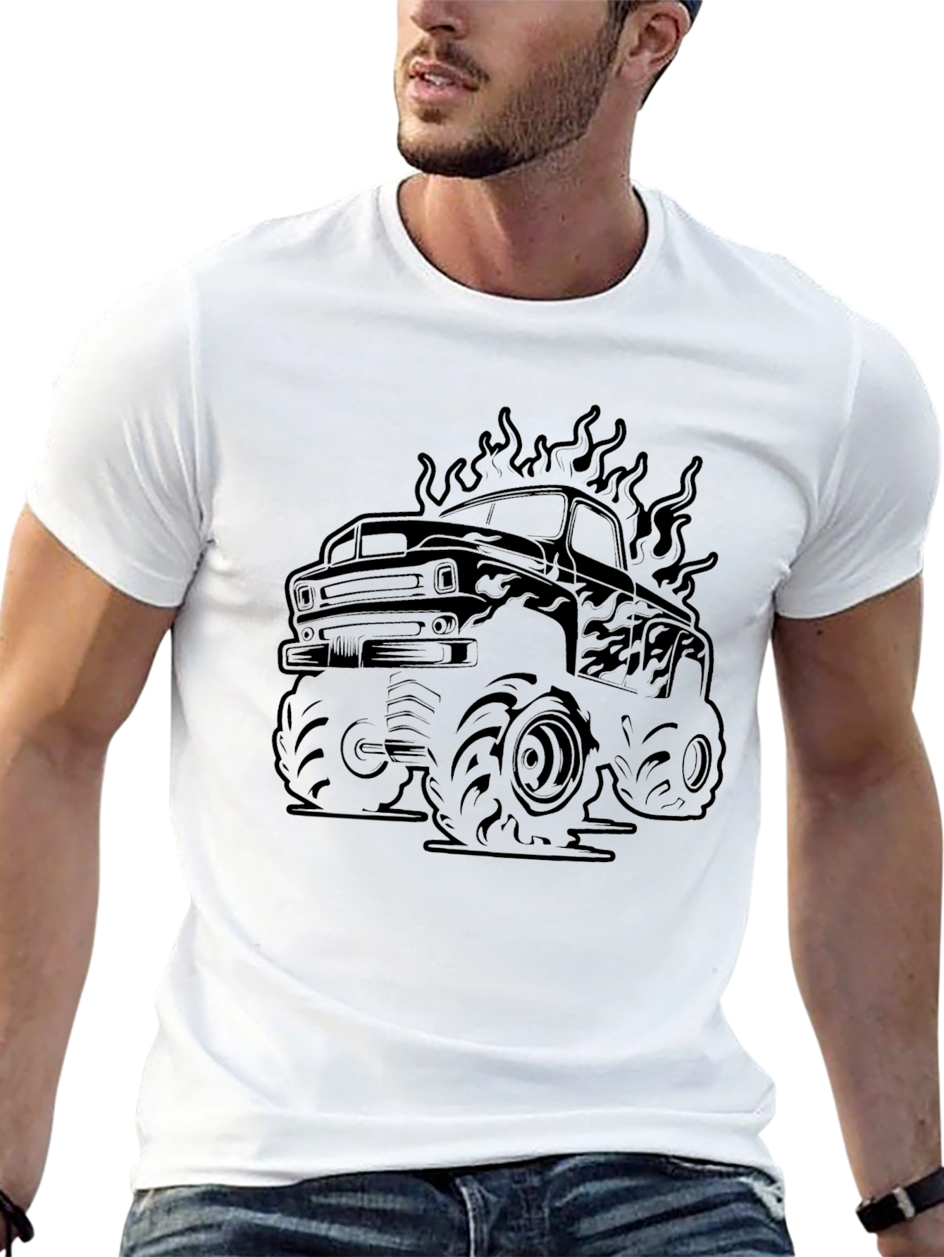 Monster Truck Graphic T-Shirt - Black