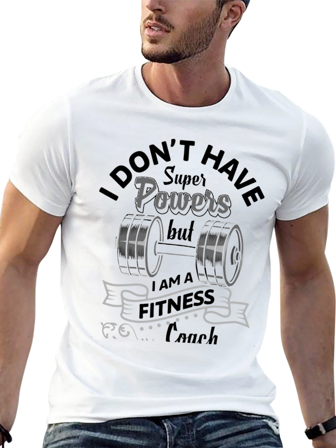 Fitness Coach Graphic T-Shirt - Super Powers Design