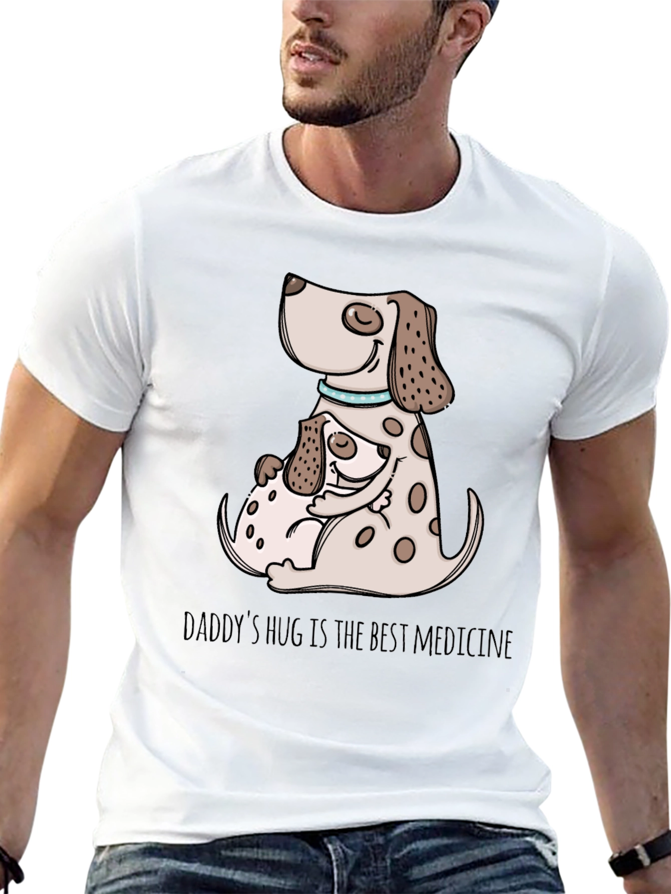 Daddys Hug Dog Graphic T-Shirt