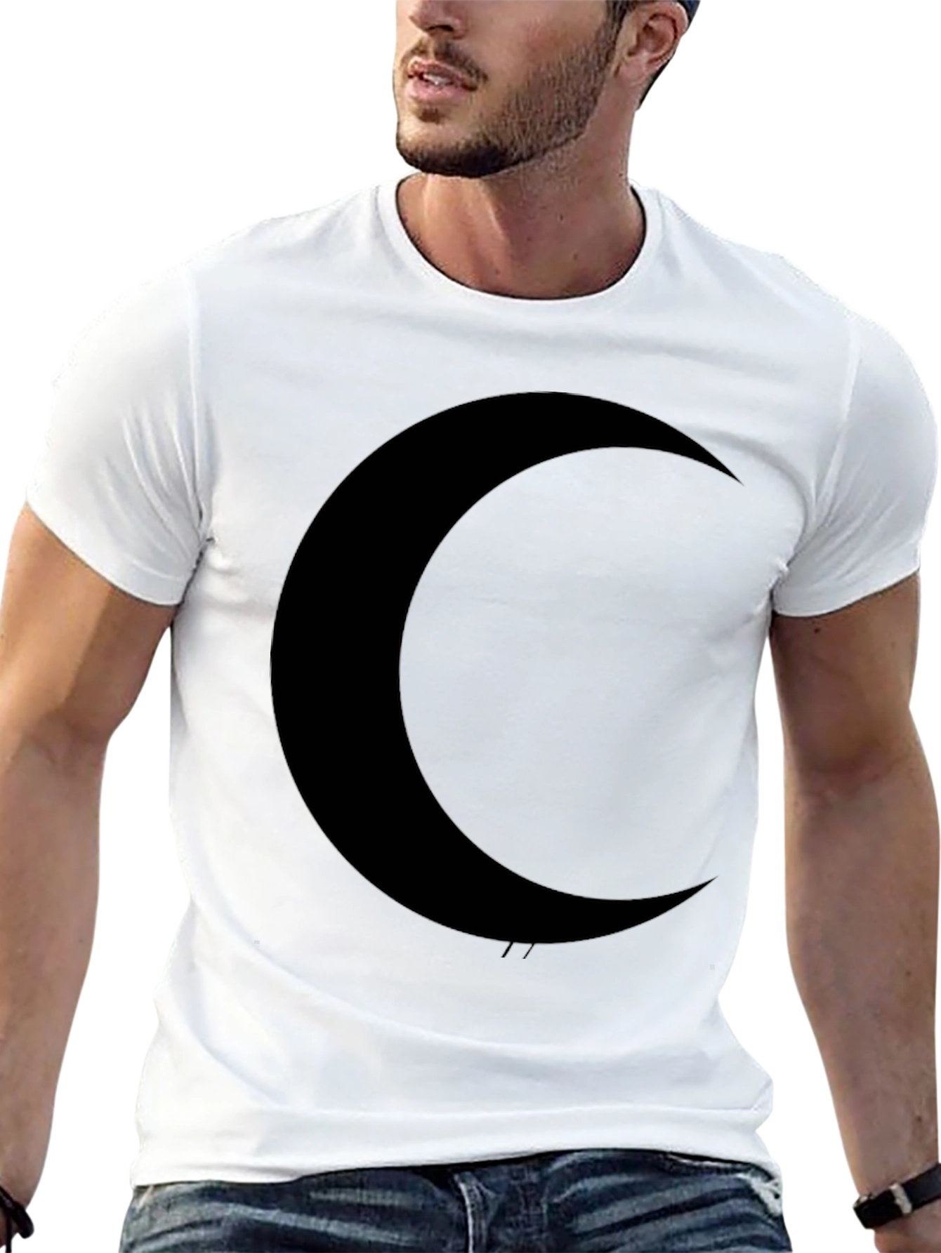 Crescent Moon Graphic Black T-Shirt