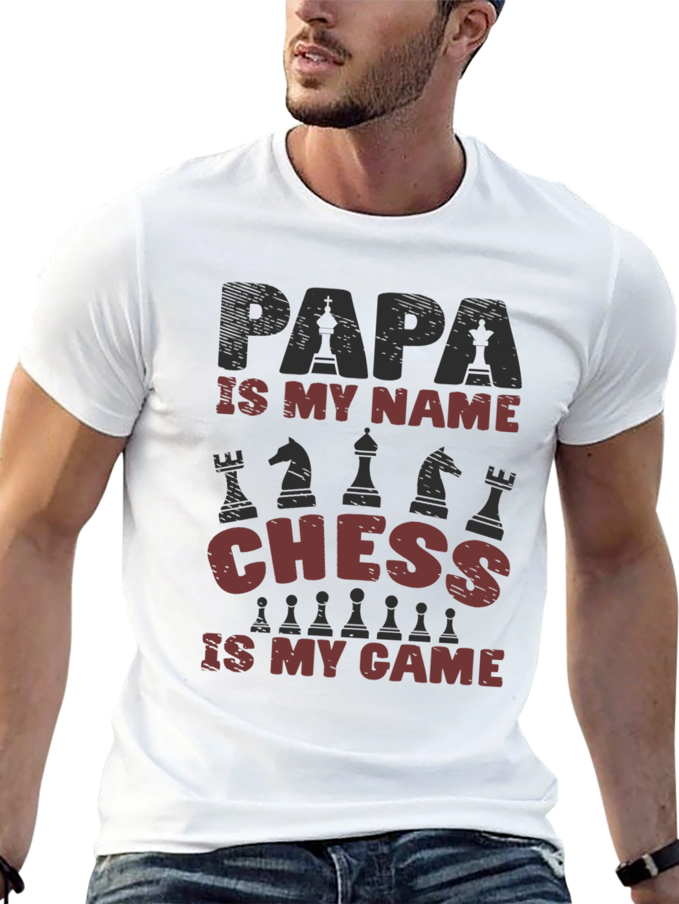 Papa Chess T-Shirt - Gift for Chess Lovers