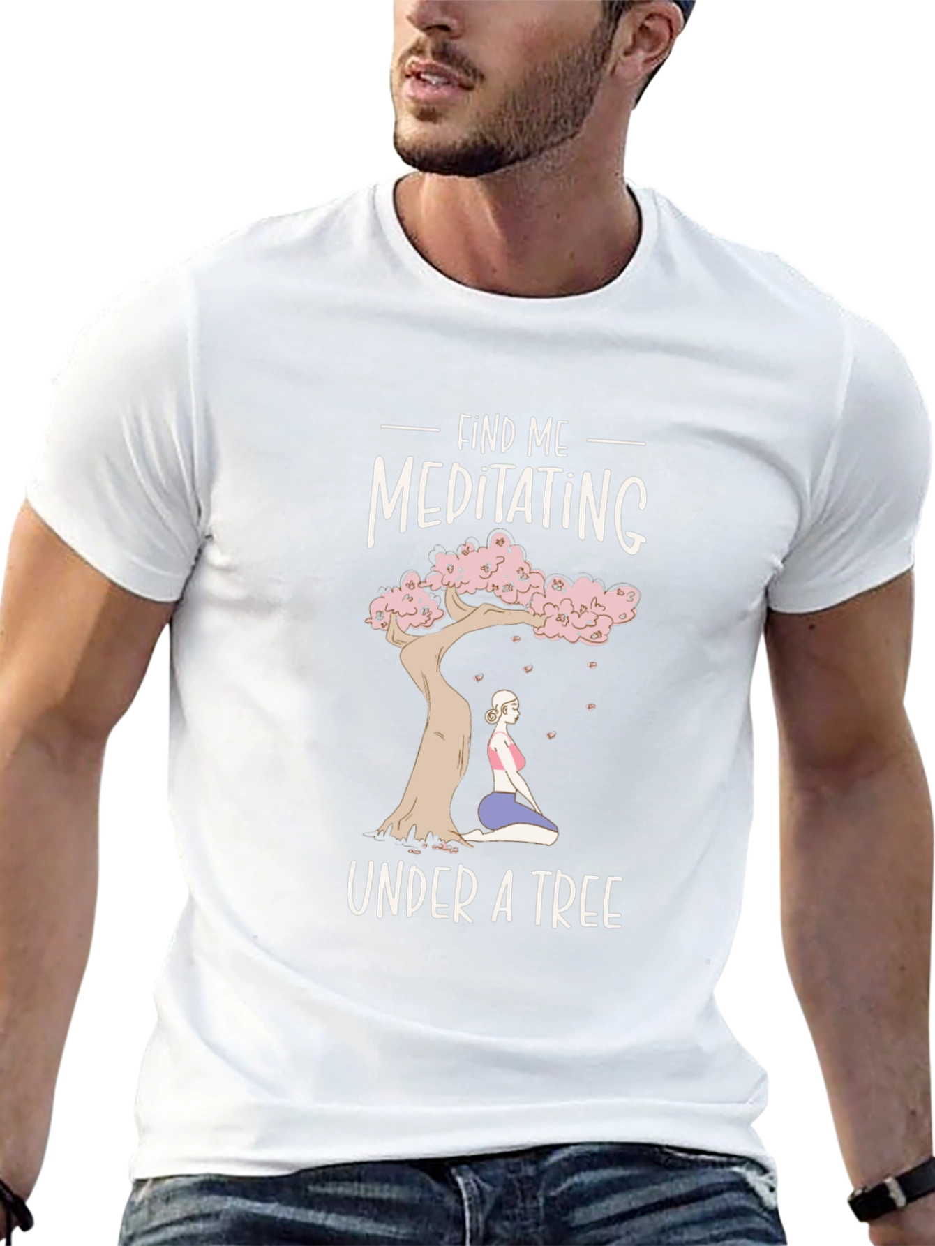 Meditating Under a Tree Graphic T-Shirt