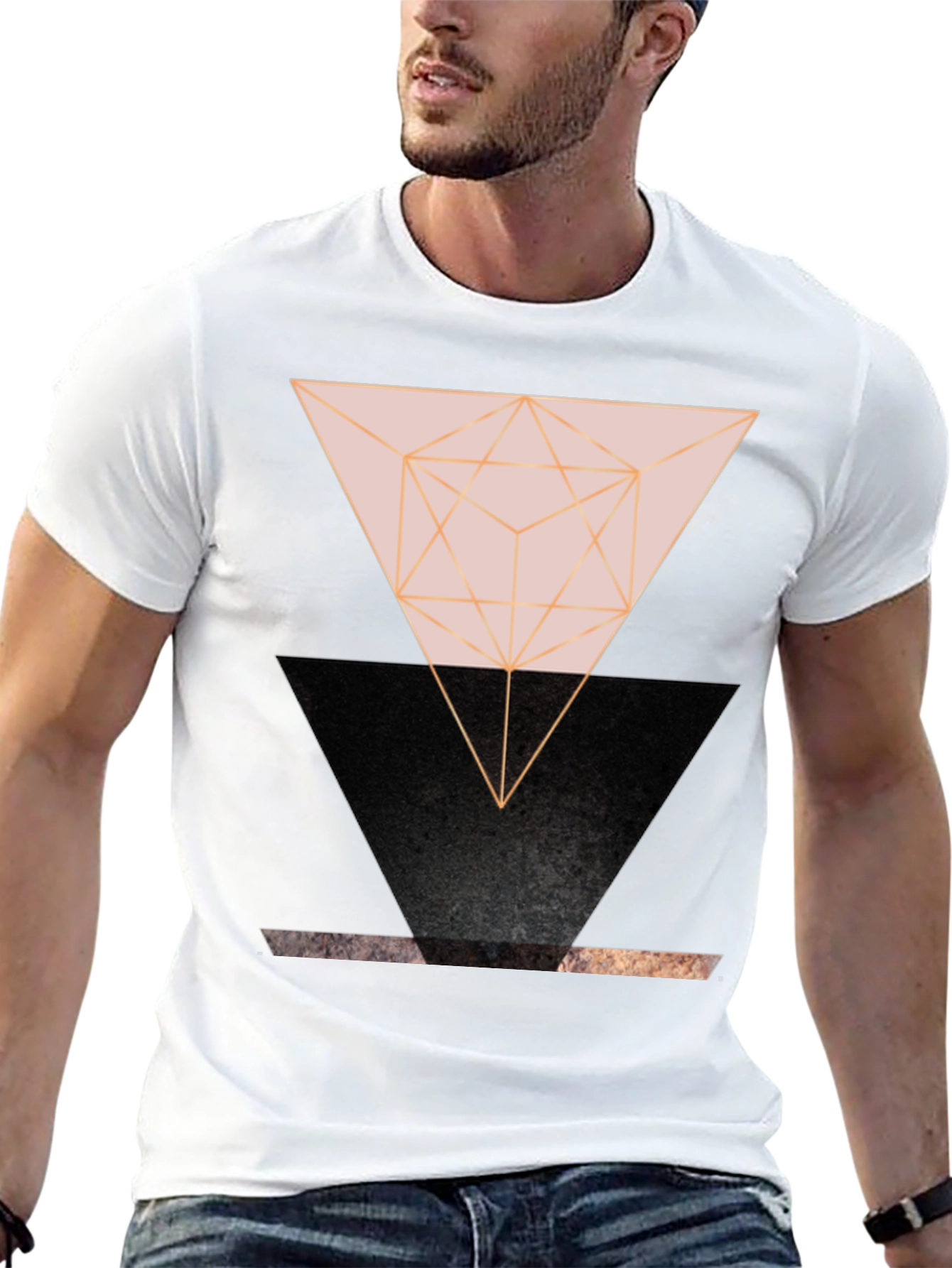 Geometric Triangle Graphic Print Tee