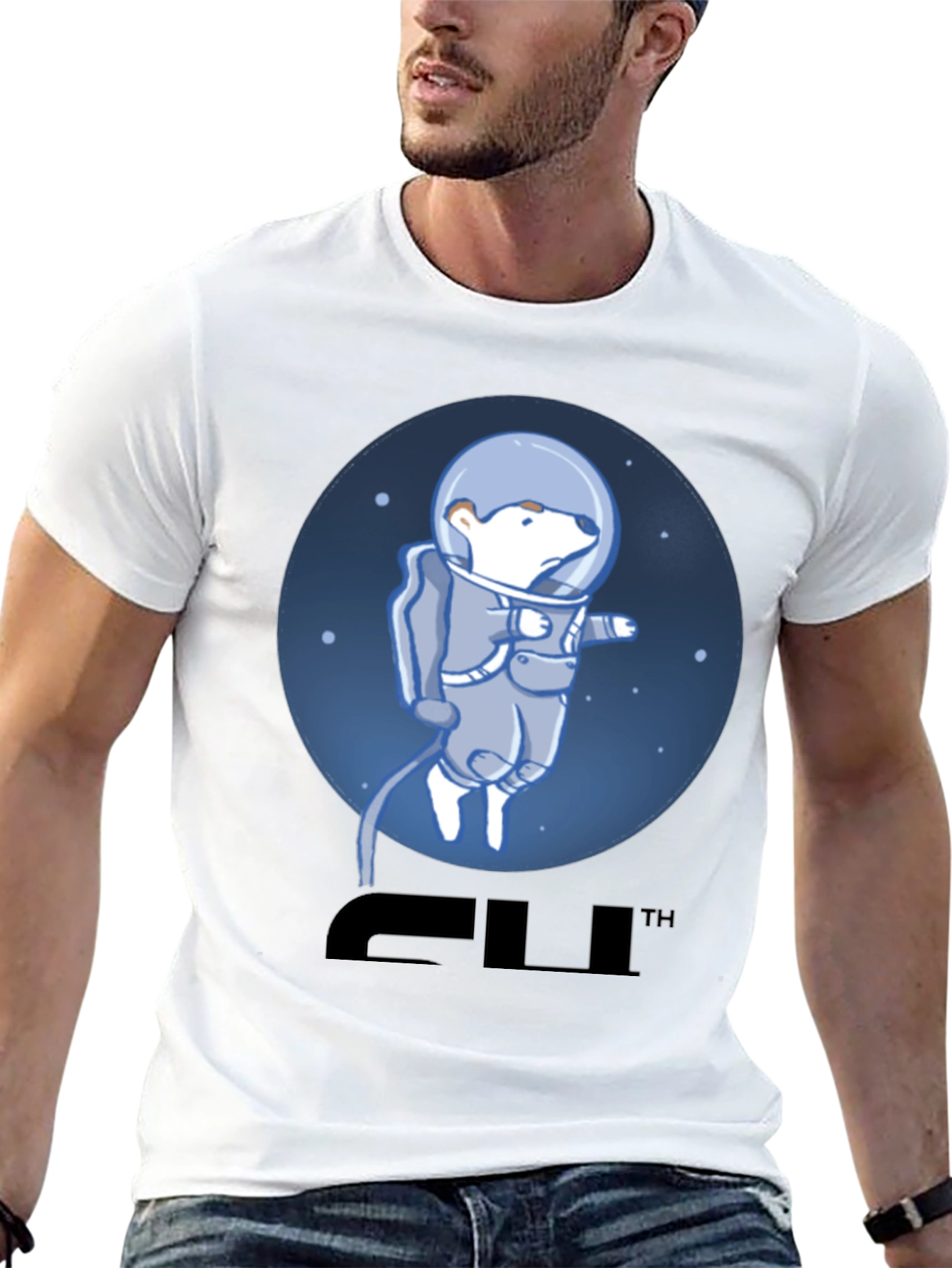 Bear Astronaut Graphic T-Shirt