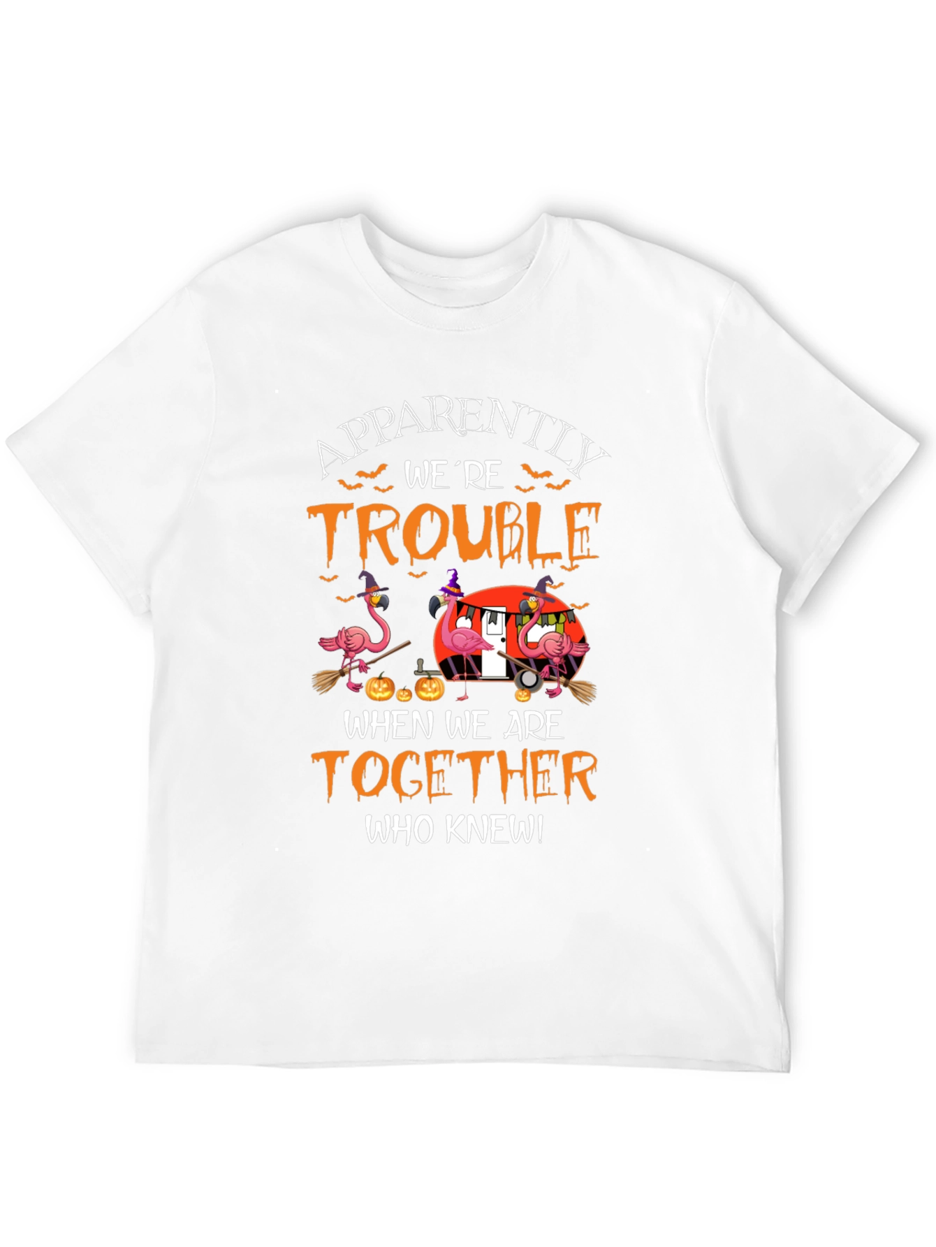 Halloween Flamingo T-Shirt: Apparently Trouble