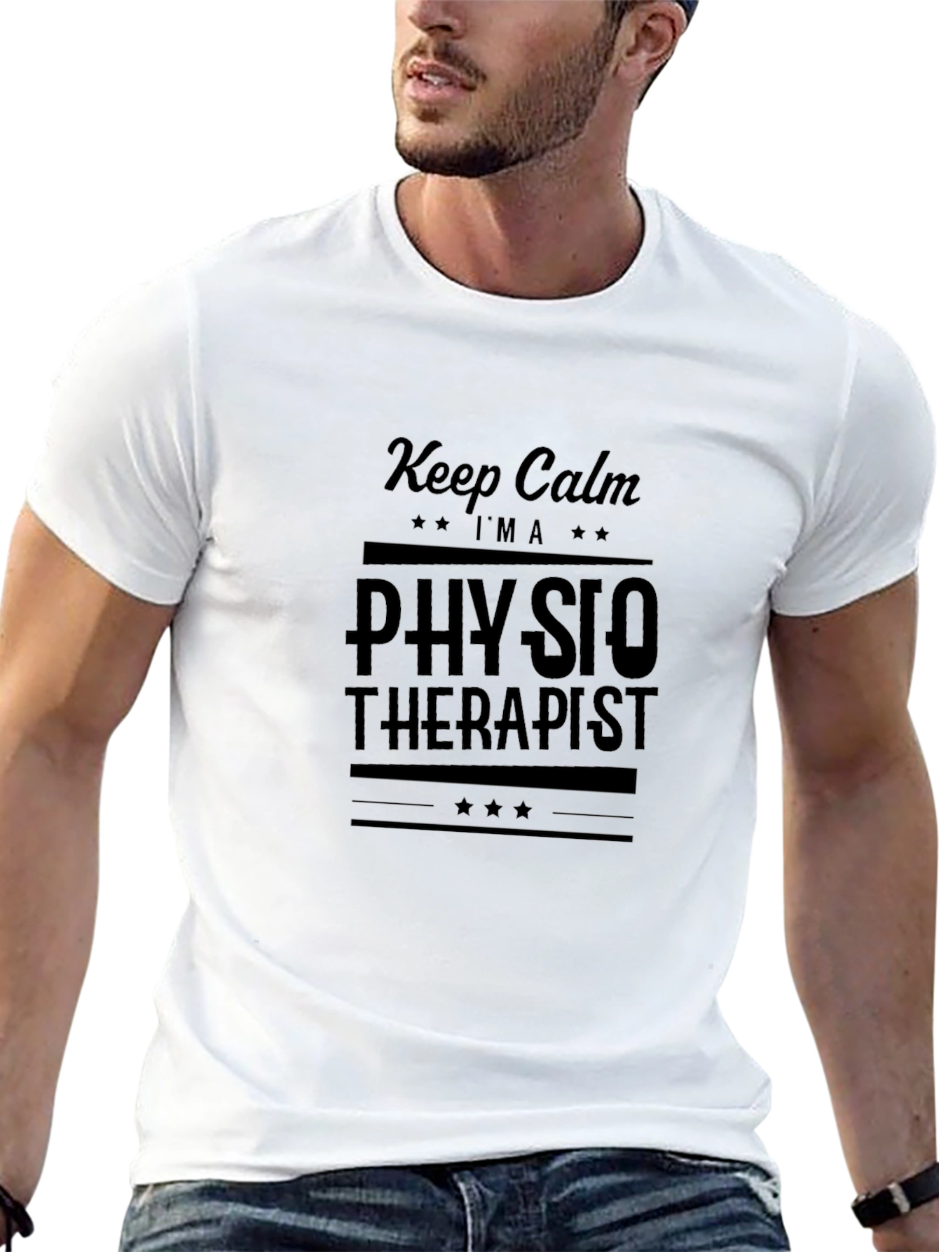 Keep Calm Physio Therapist Black Tee