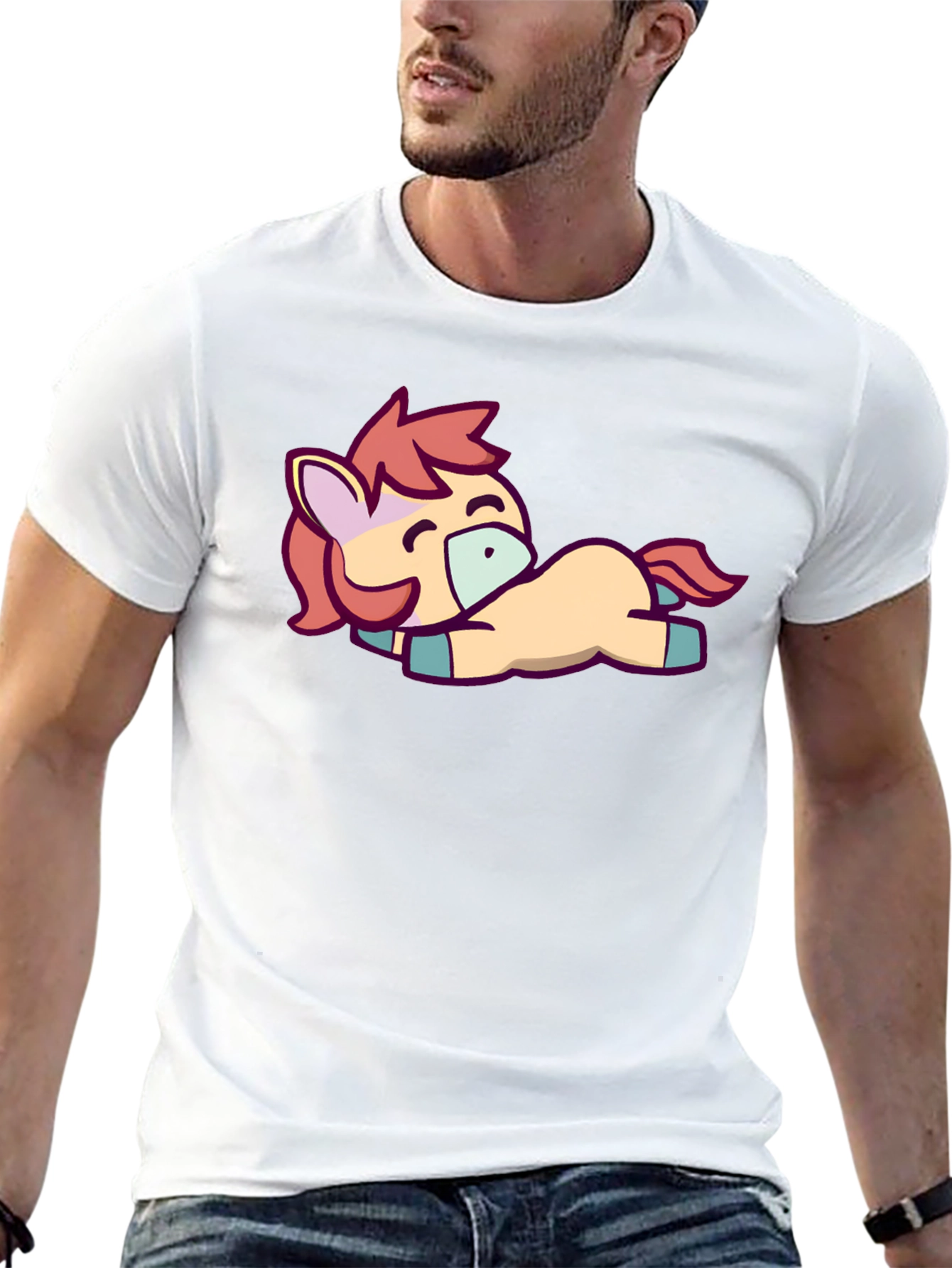 Cute Pony Graphic Tee - Black T-Shirt