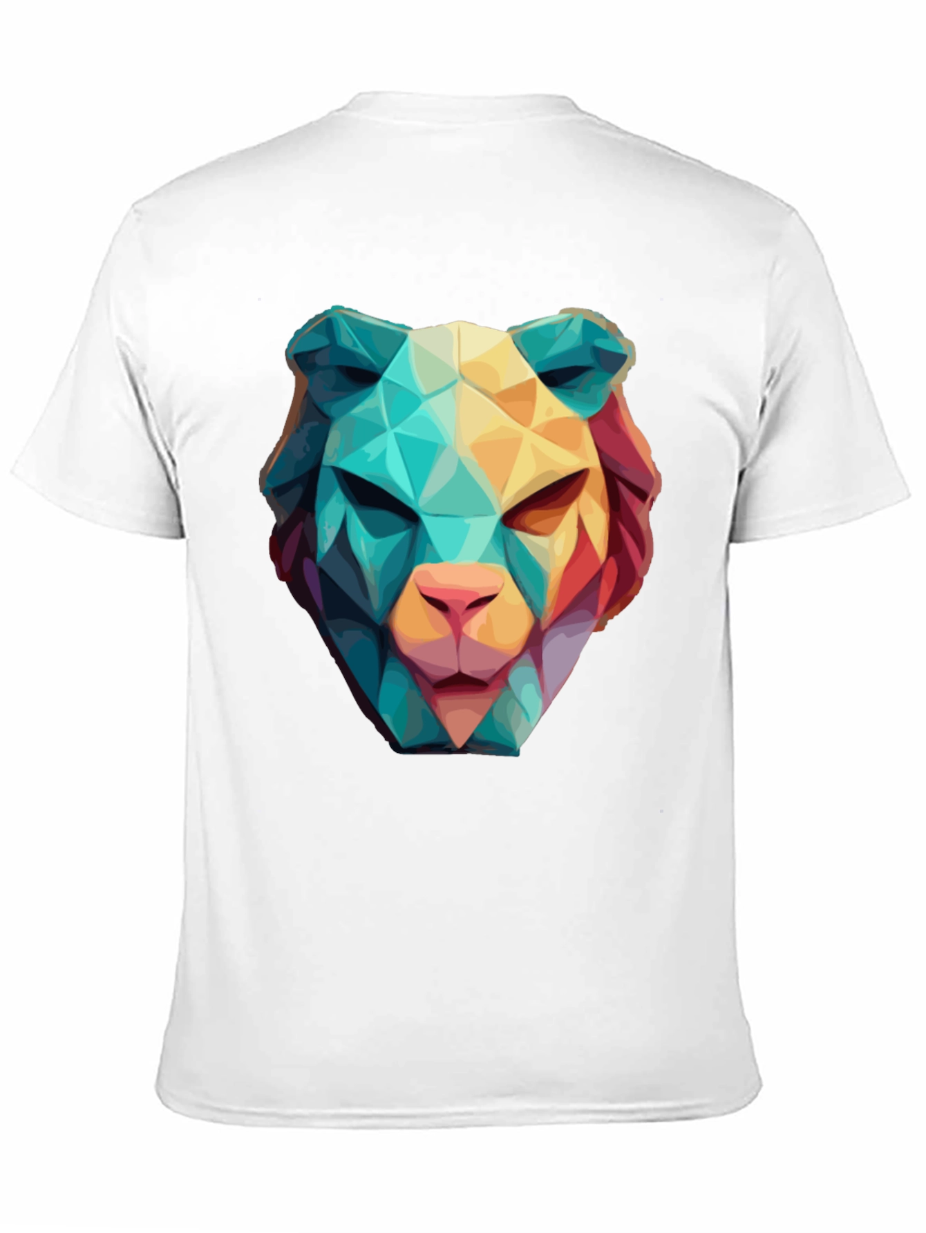 Geometric Lion Graphic Black T-Shirt