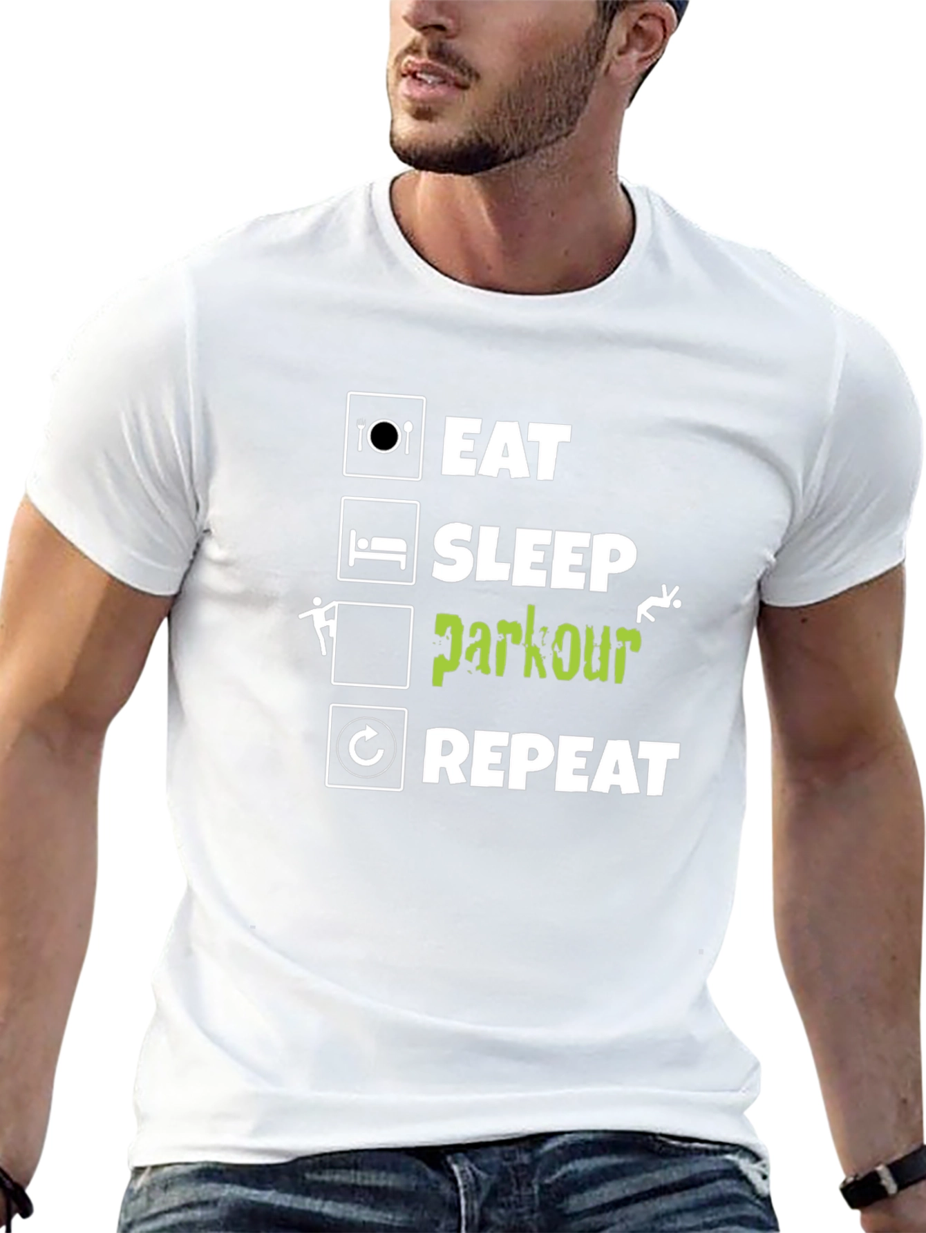 Eat Sleep Parkour Repeat Black T-Shirt