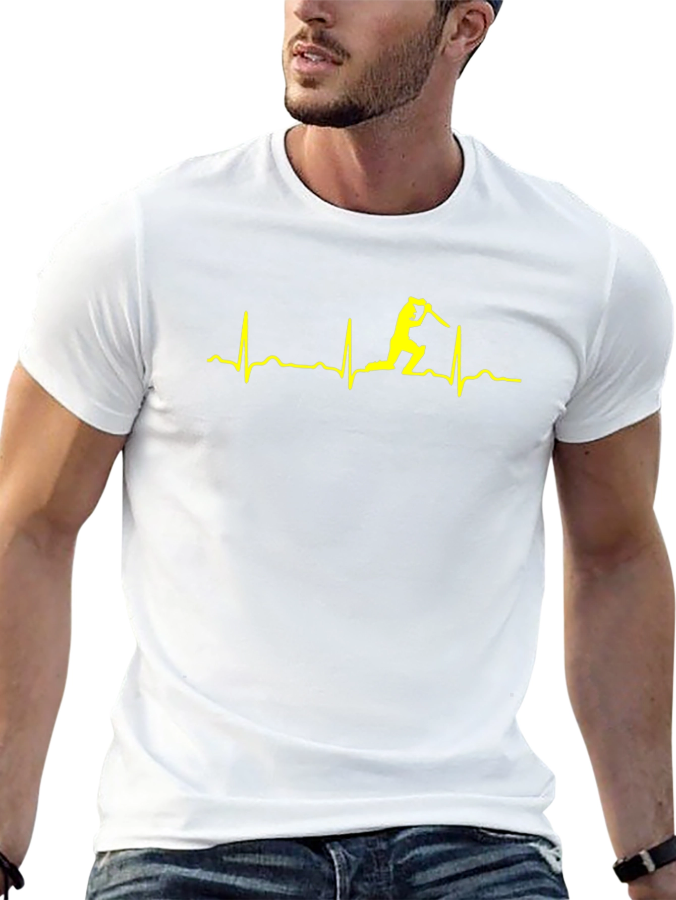 Cricket Heartbeat T-Shirt - Batting Pulse Graphic Tee