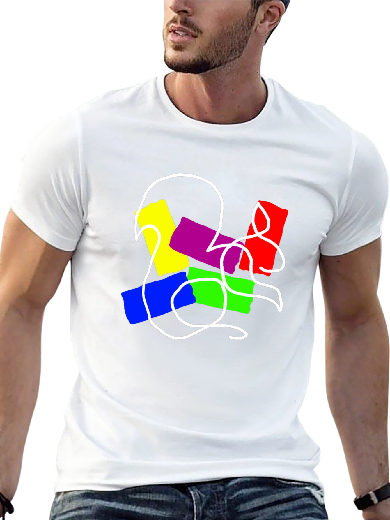 Abstract Graphic Mens Black T-Shirt