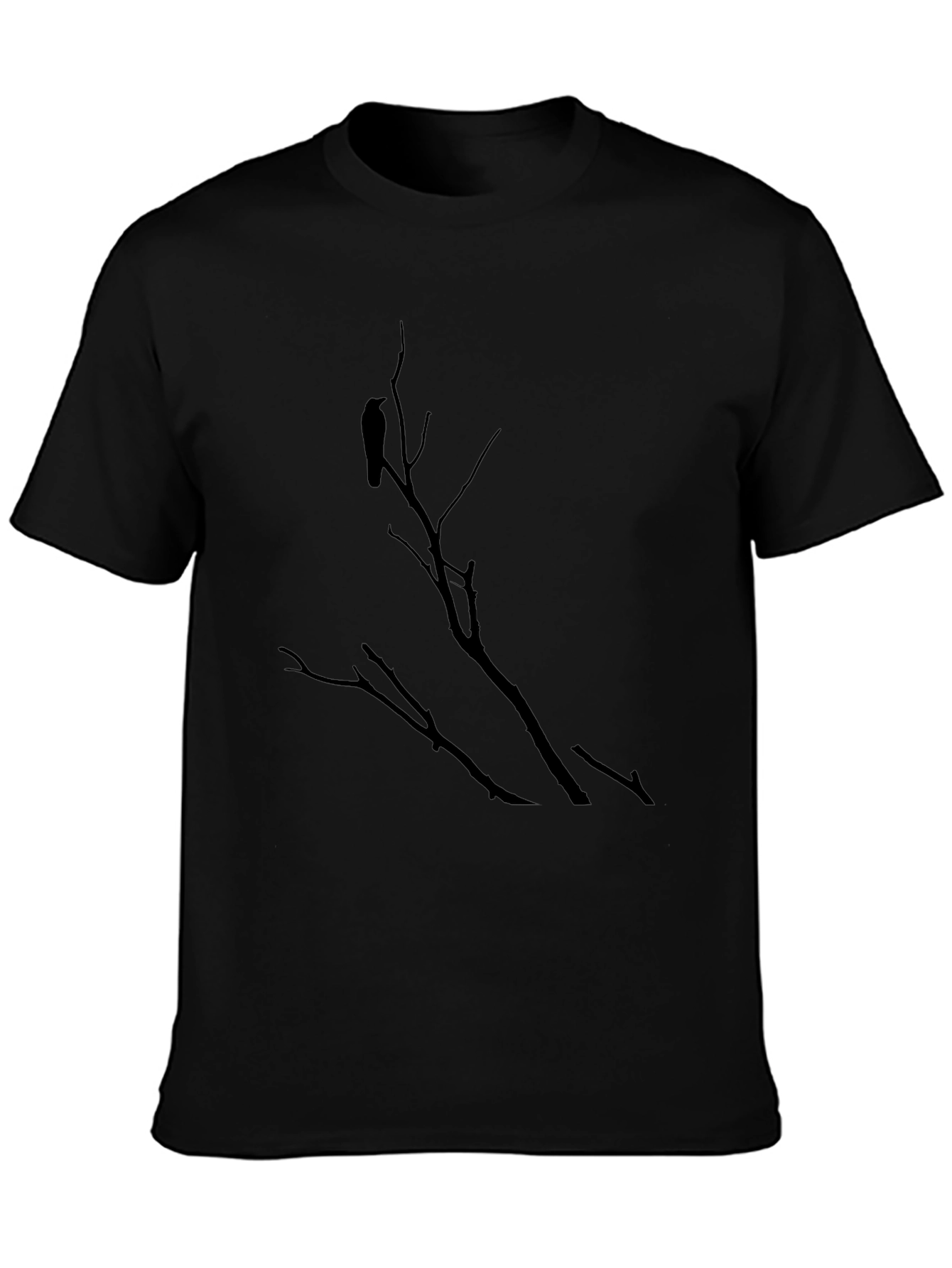 Raven on Branch Black Graphic Tee