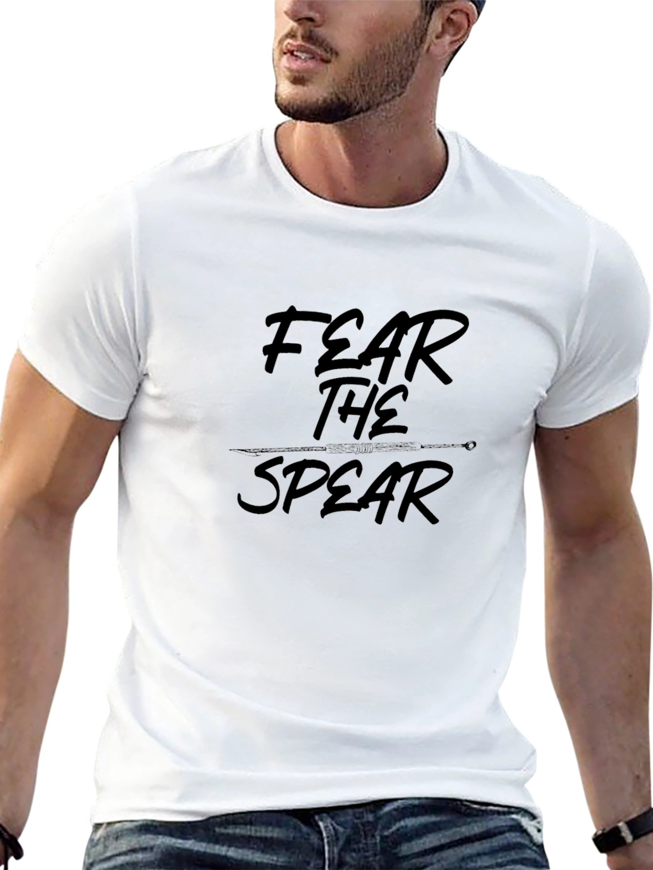 Fear The Spear Black Graphic Tee