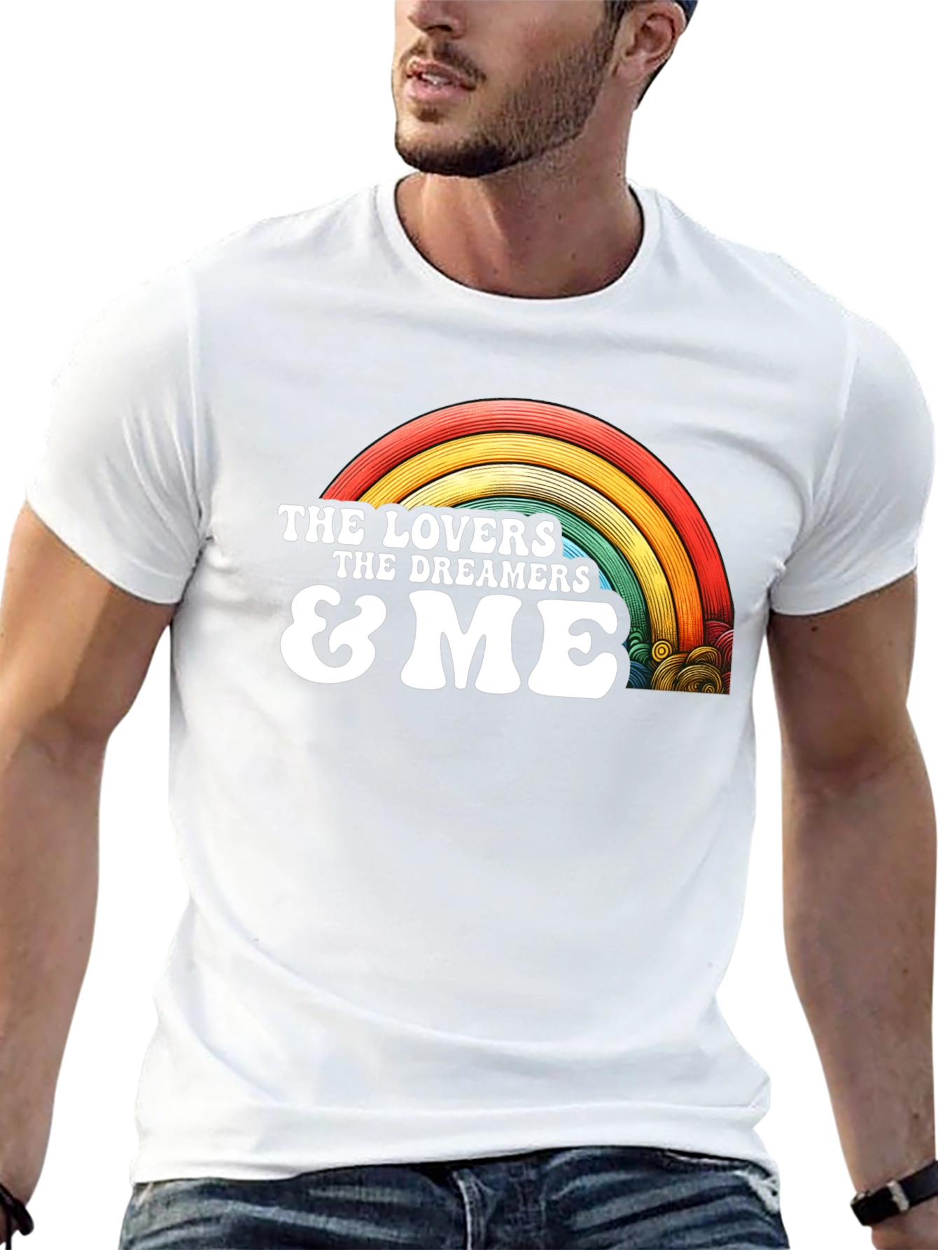 Lovers Dreamers & Me Retro Rainbow Graphic Tee