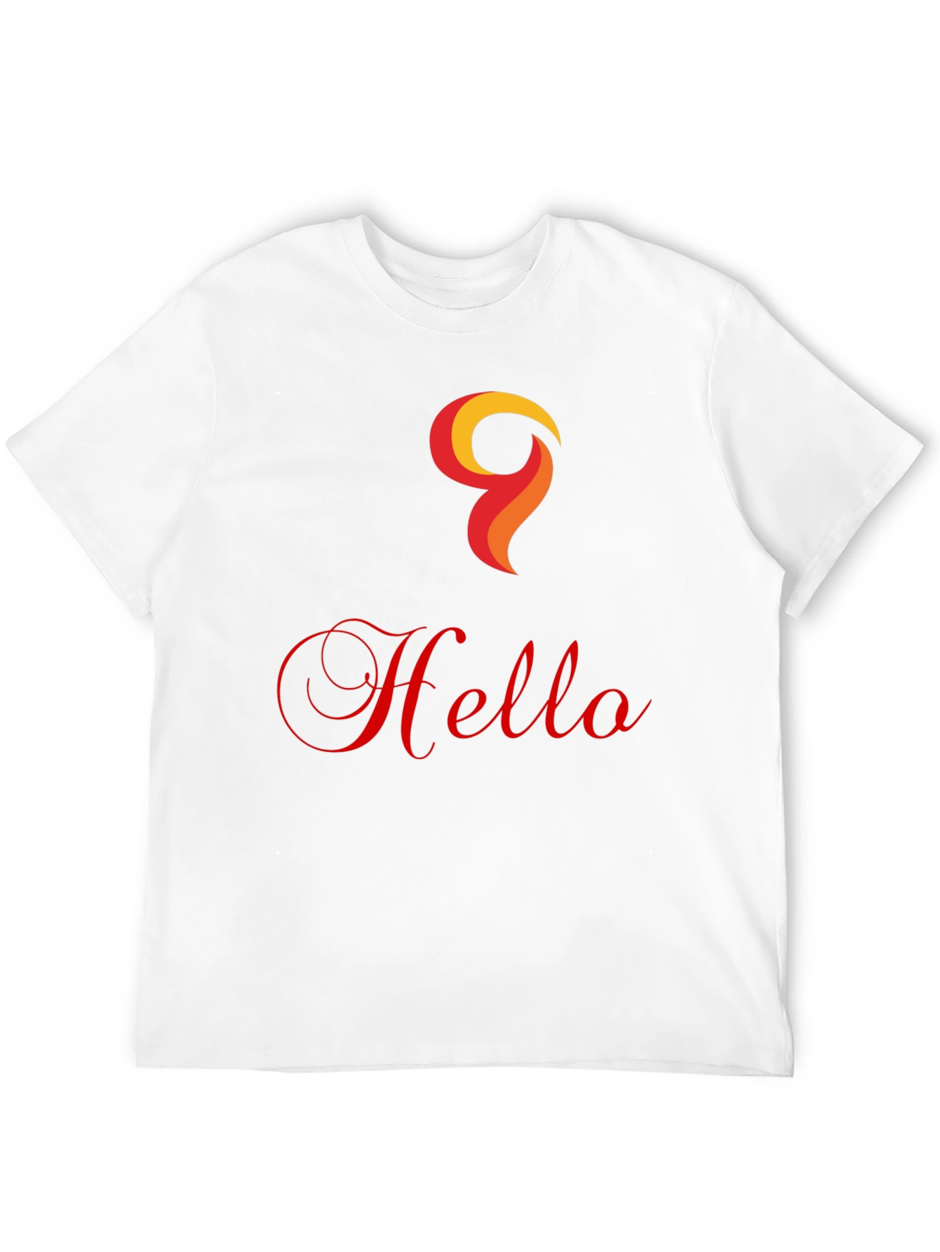 Hello Design Black Cotton T-Shirt
