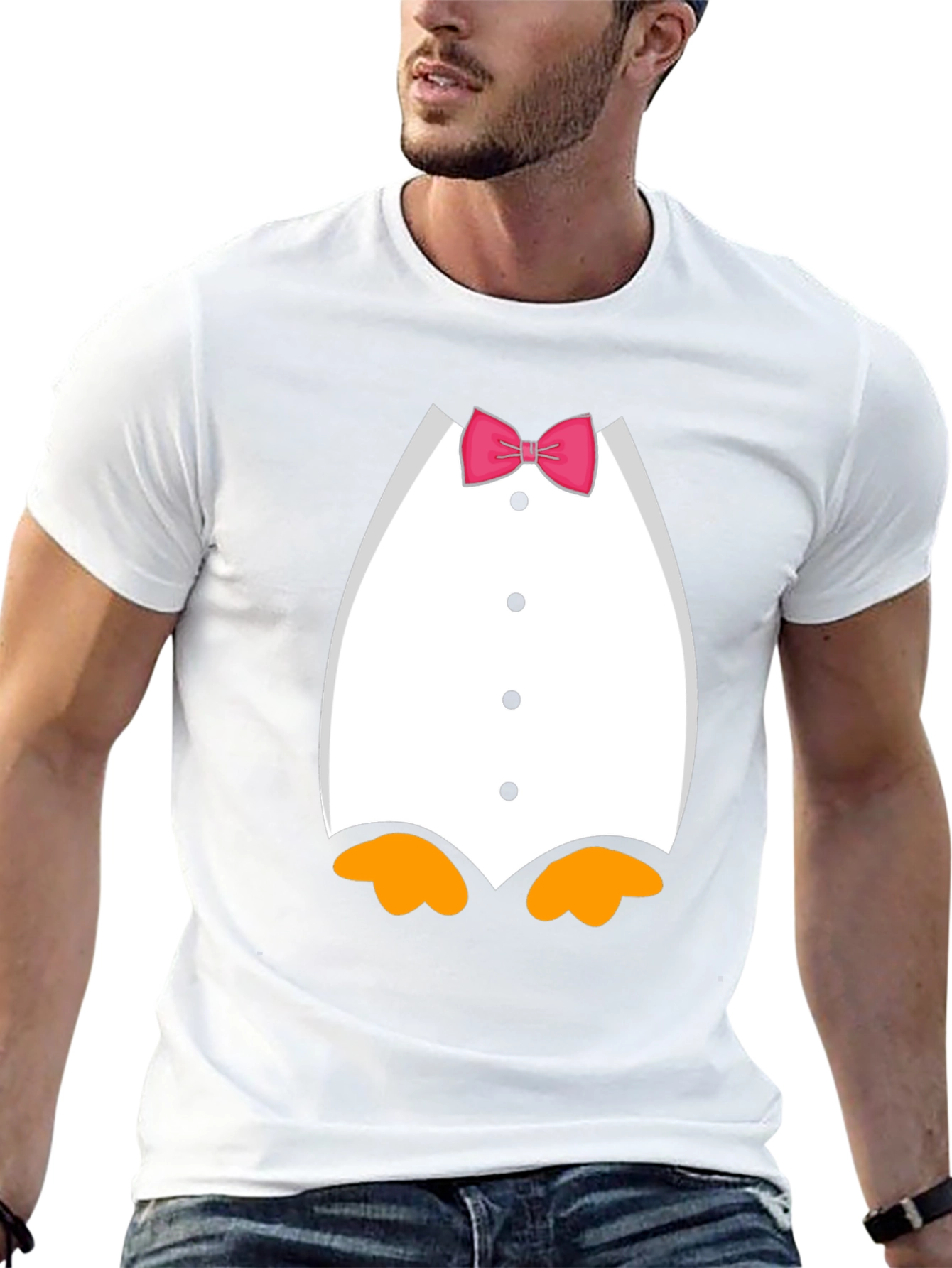 Penguin Tuxedo Bow Tie Novelty Graphic T-Shirt