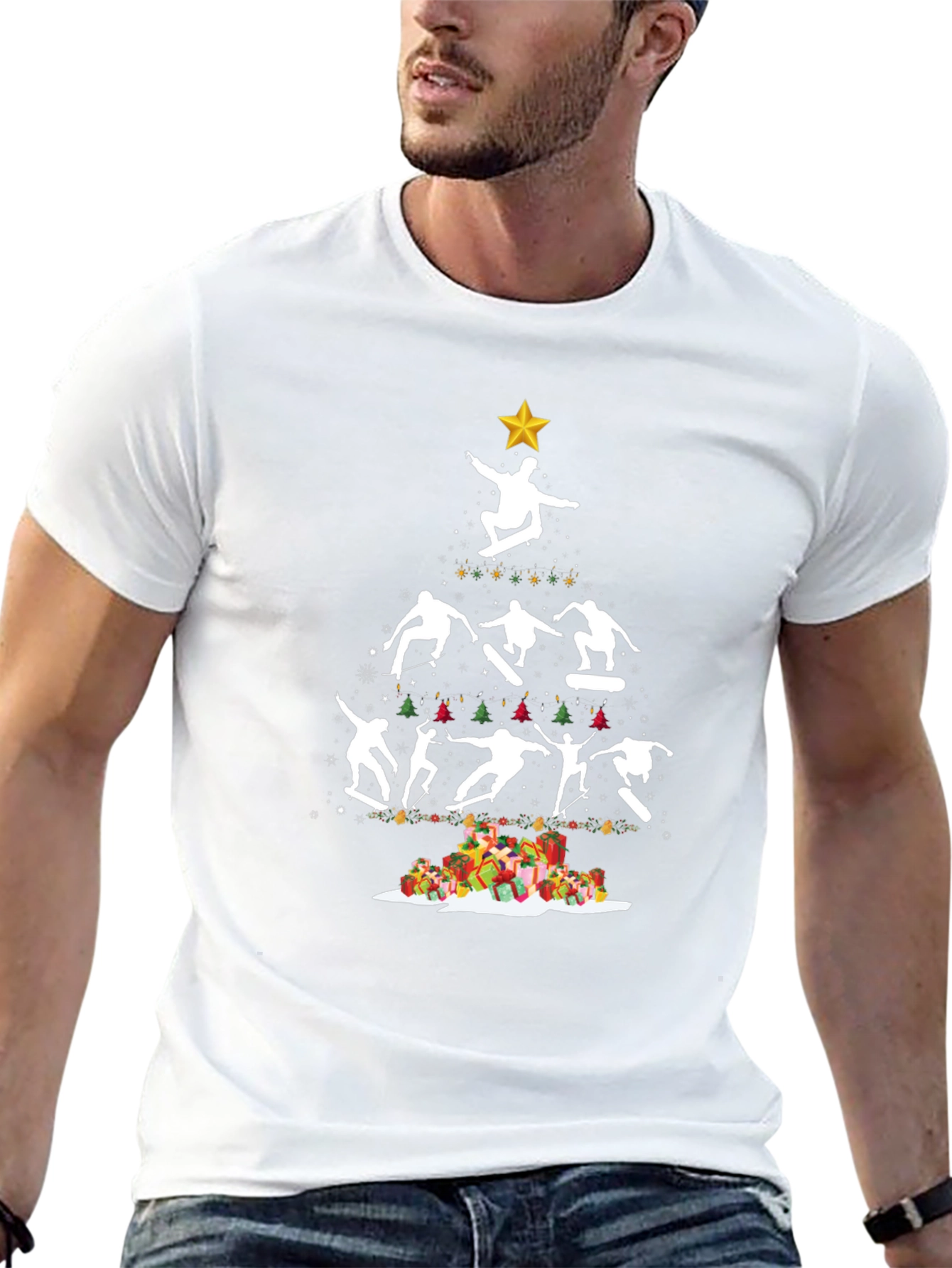 Skateboarding Christmas Tree T-Shirt