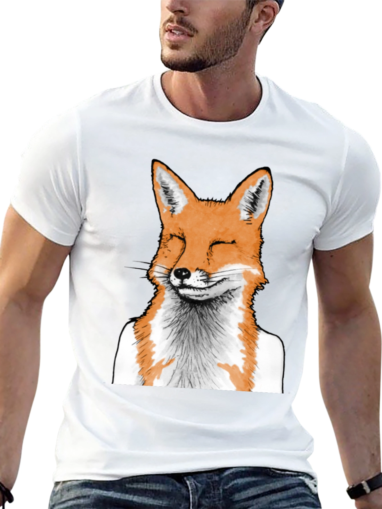 Fox Graphic Tee - Unique Animal Print T-Shirt