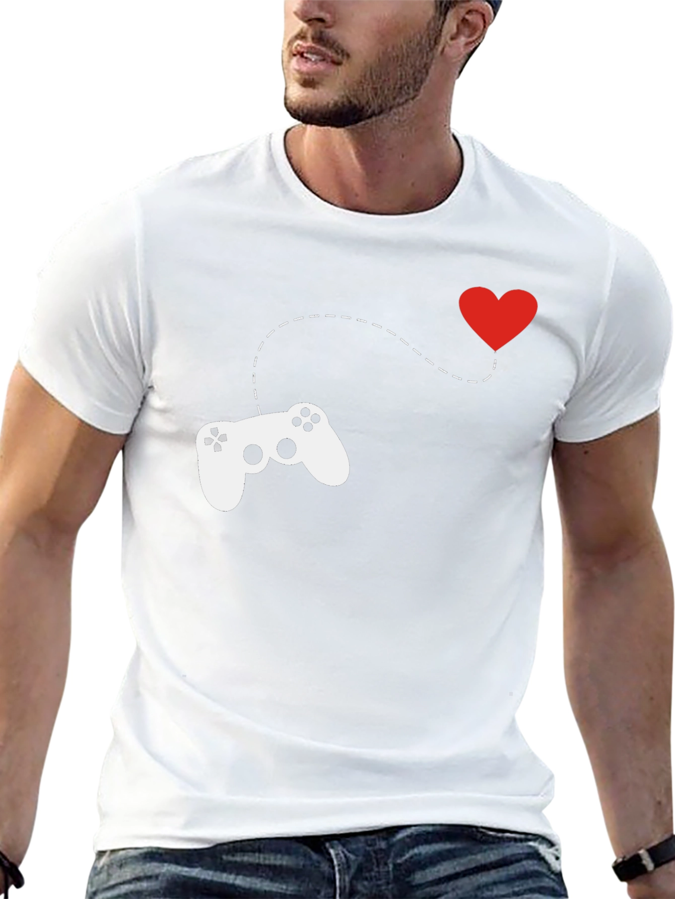 Gamer Love T-Shirt - Black Cotton Crew Neck Tee