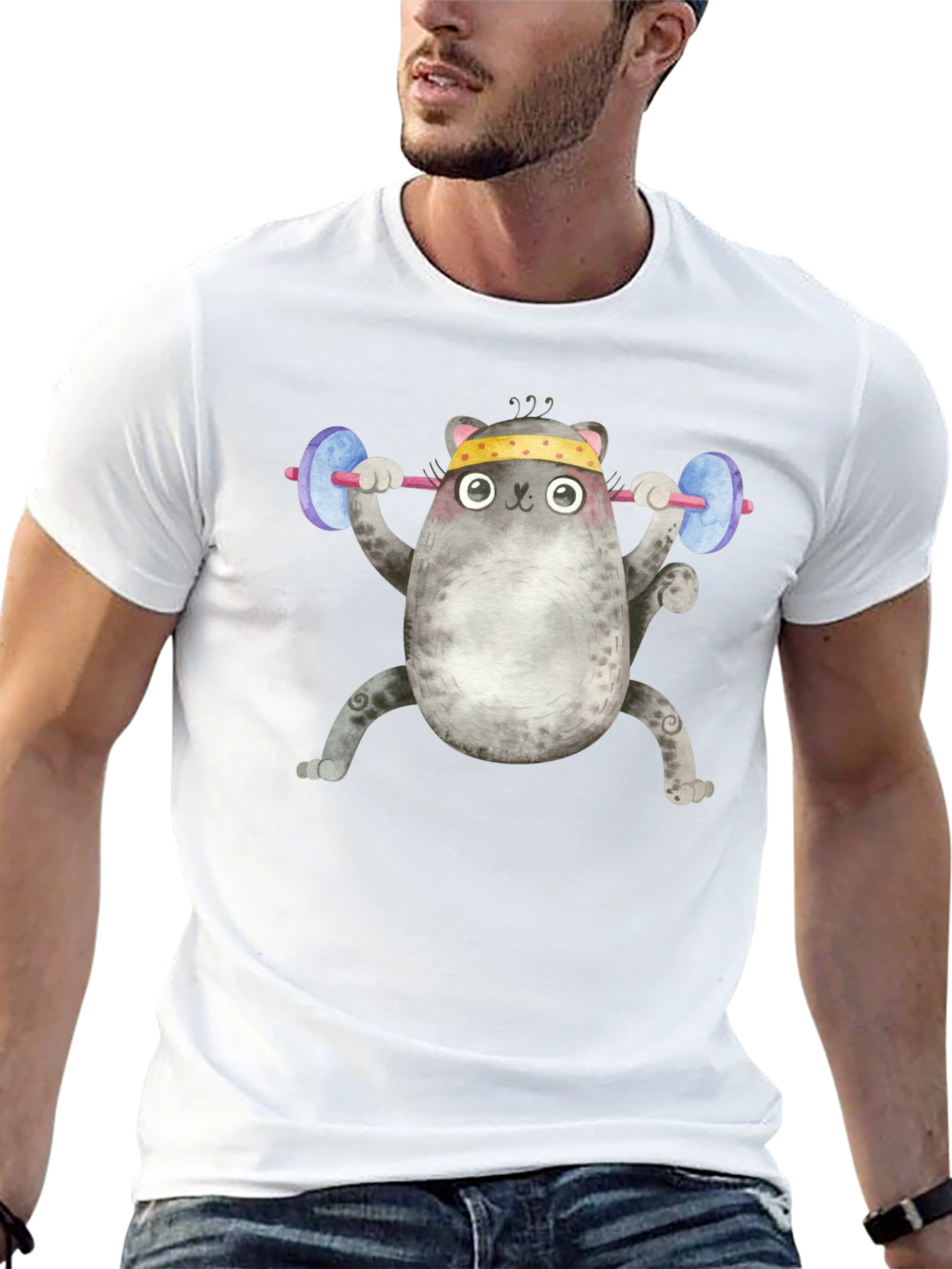 Weightlifting Cat T-Shirt