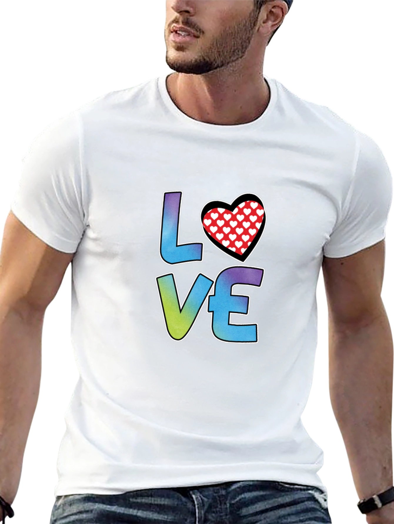 LOVE Heart Graphic Tee - Stylish Black T-Shirt