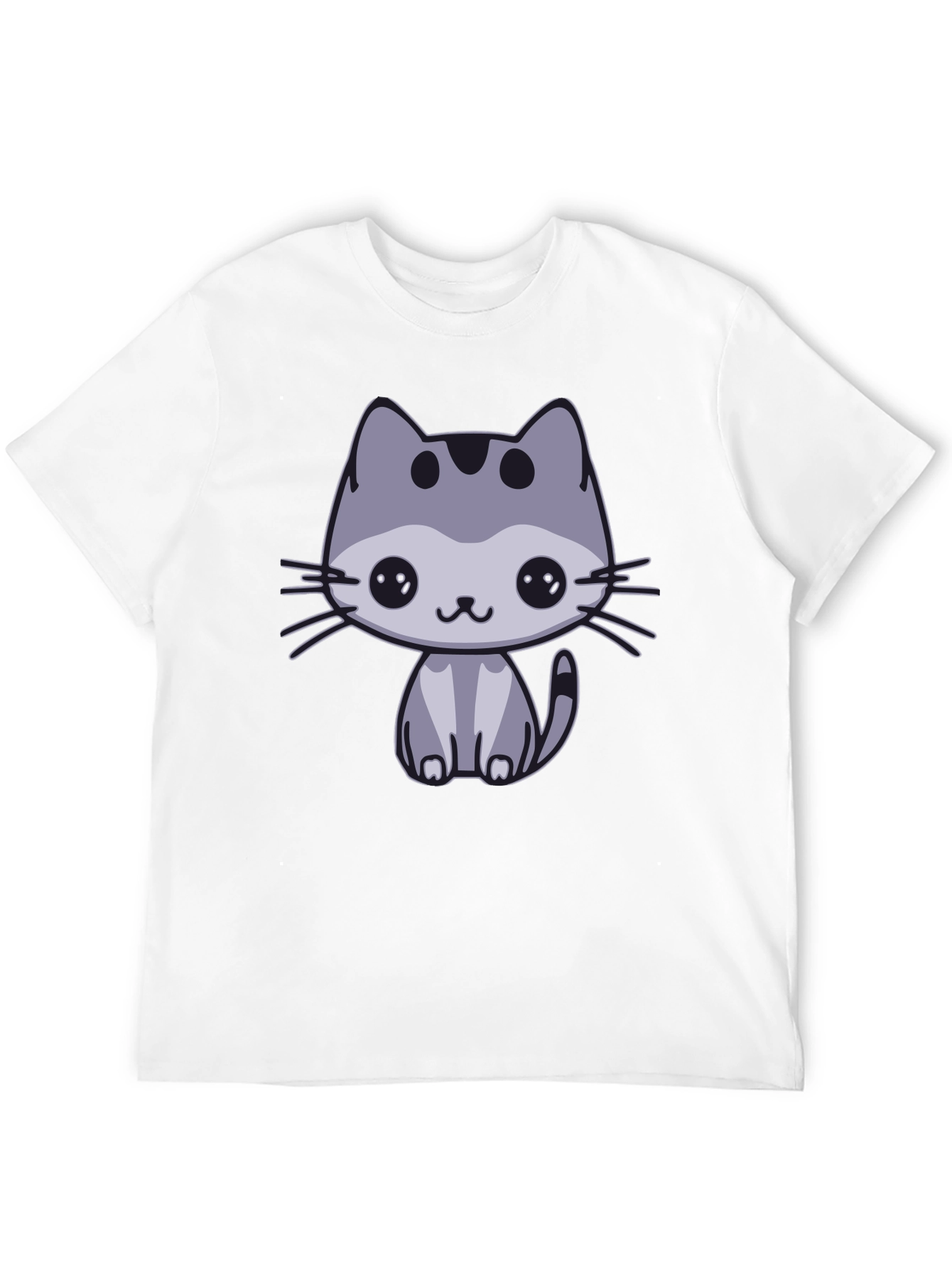 Cute Cat Graphic Black T-Shirt