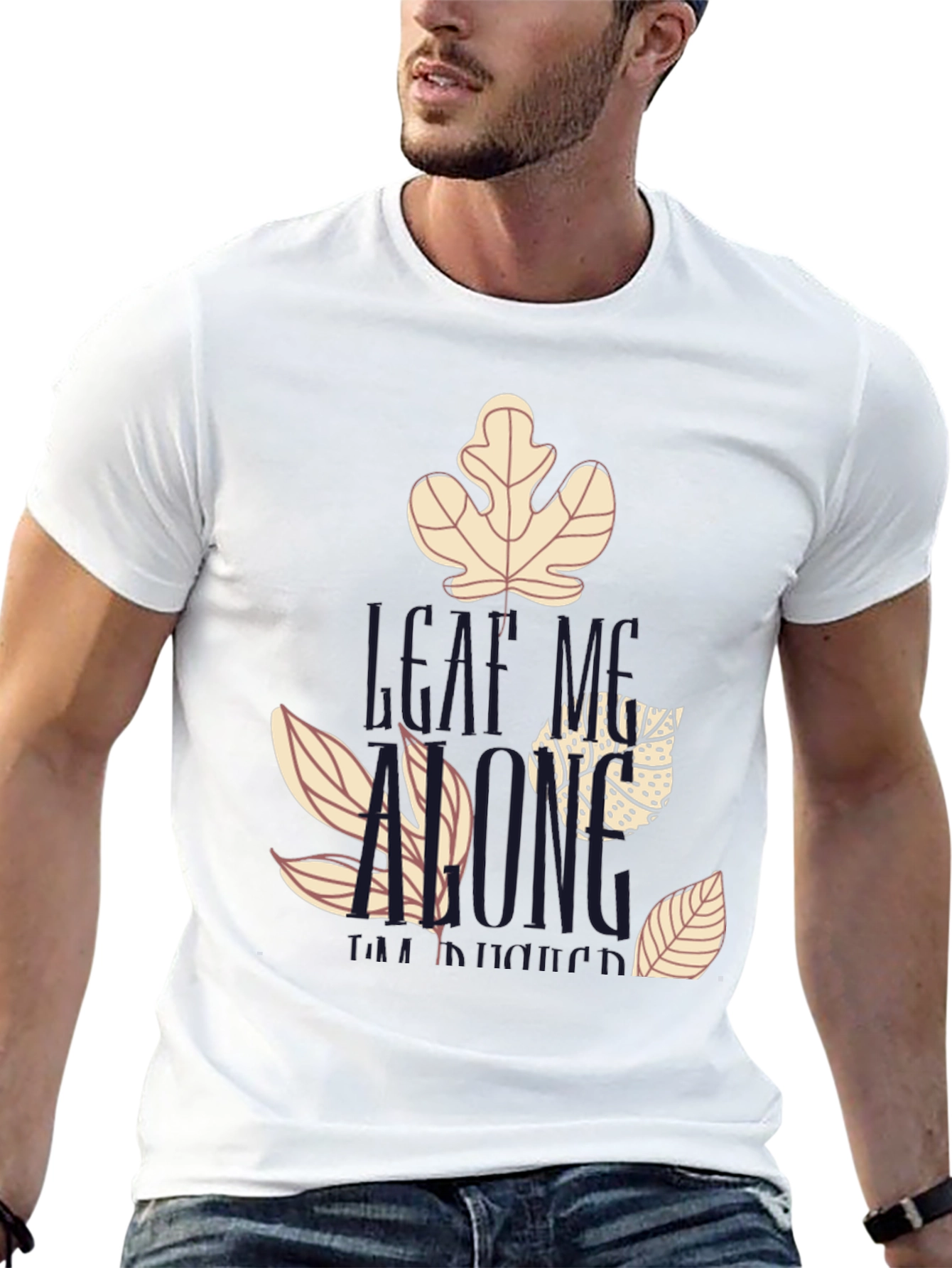Leaf Me Alone Graphic T-Shirt - Black