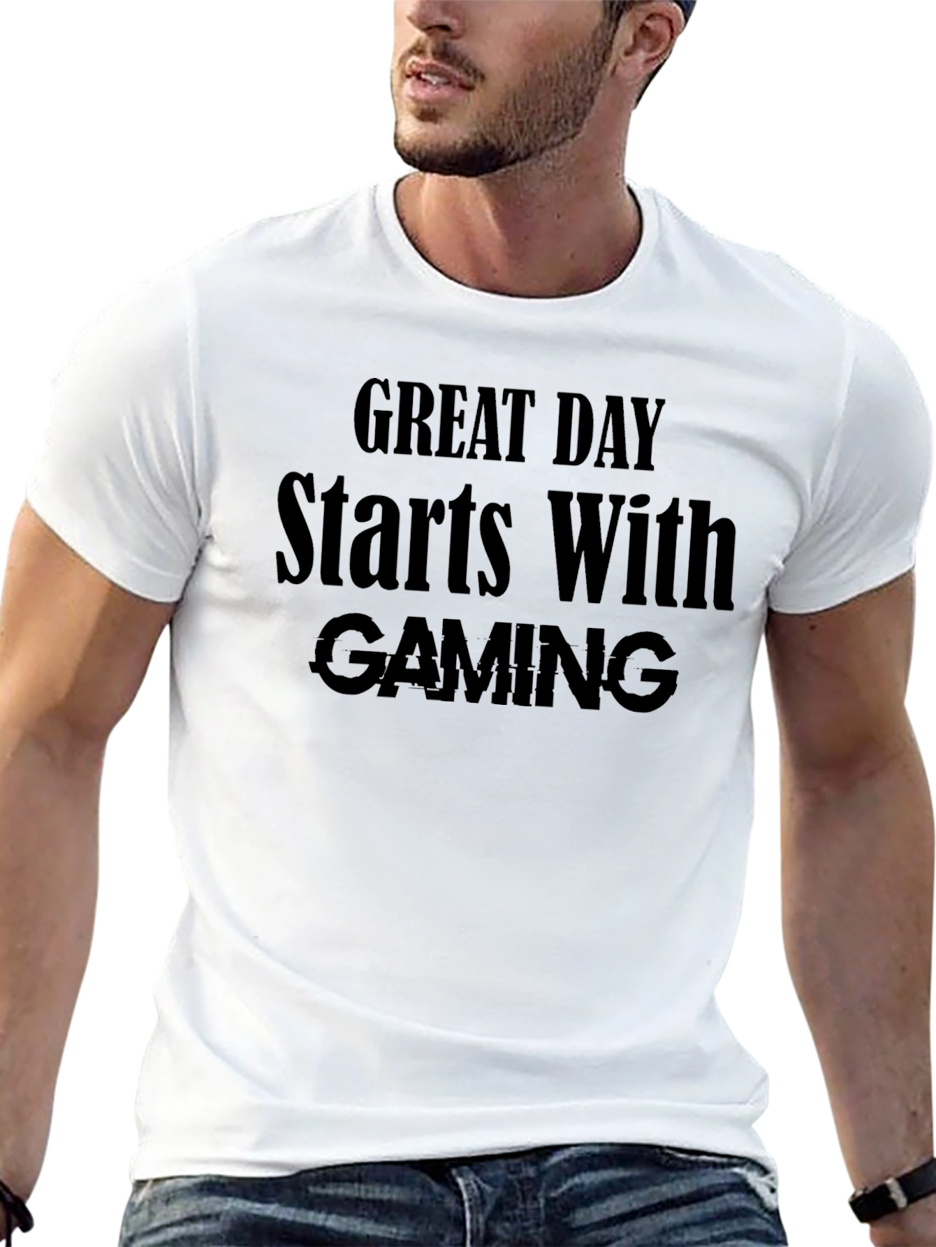 Great Day Starts With Gaming Black T-Shirt